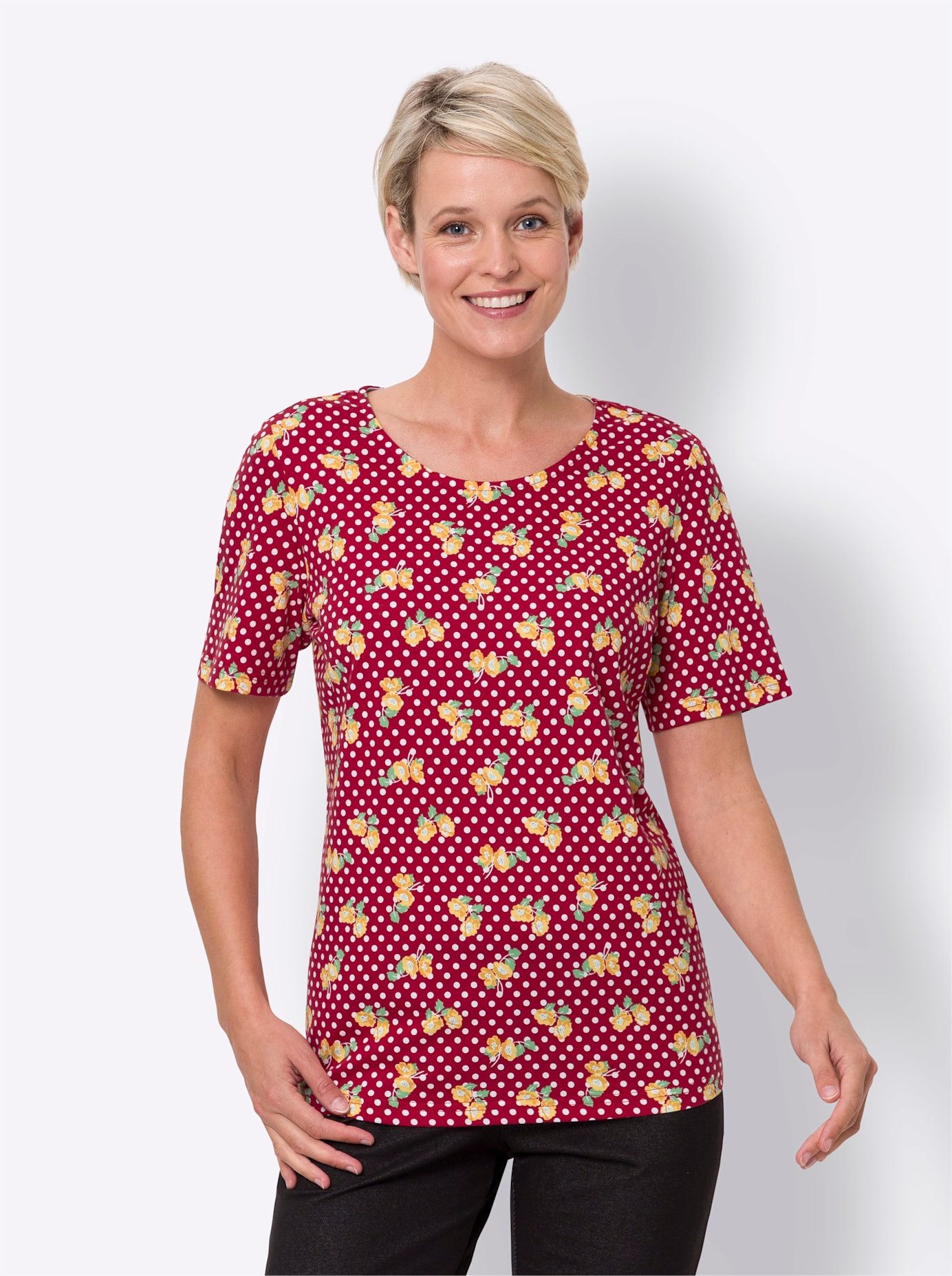 Classic Basics Shirt met korte mouwen (1-delig) dames t-shirts maat 42 rood