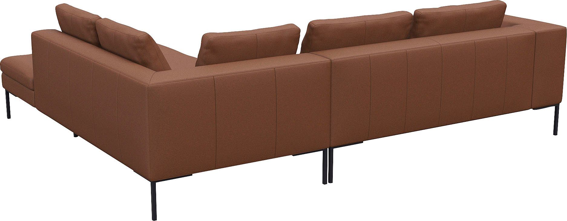 FLEXLUX Hoekbank Loano, supercomfortabel zitcomfort door koudschuim in de zitting moderne bank, vrij in de ruimte te plaatsen, losse kussens, l-vorm