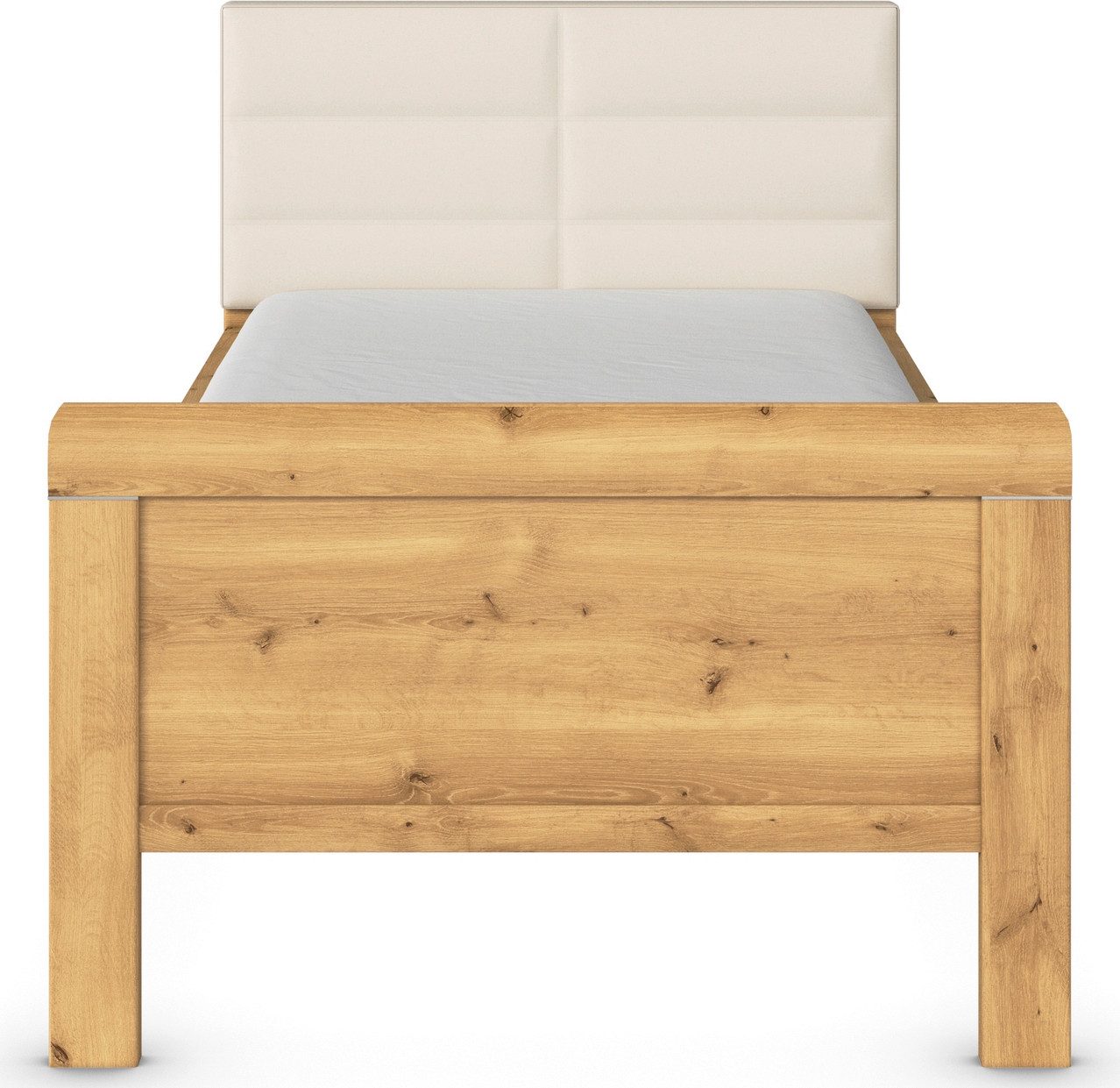 rauch Bed Eenpersoons Stollenbed EVELYN in comfortabele hoogte met gestoffeerd hoofdeinde in elegante stijl made in germany