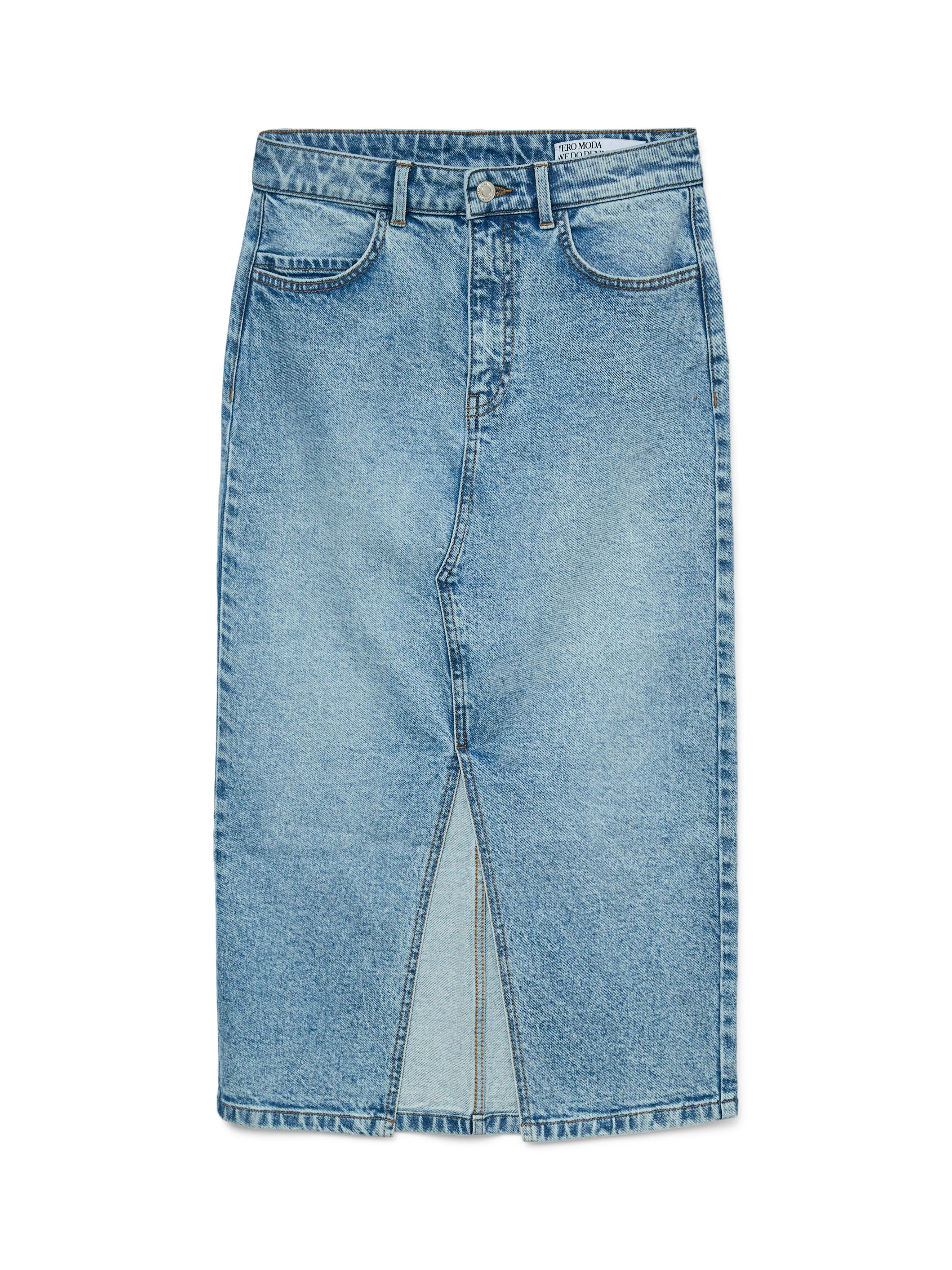Vero Moda Jeans rok VMNATALIE HR MIDI DNM SKIRT MIX NOOS