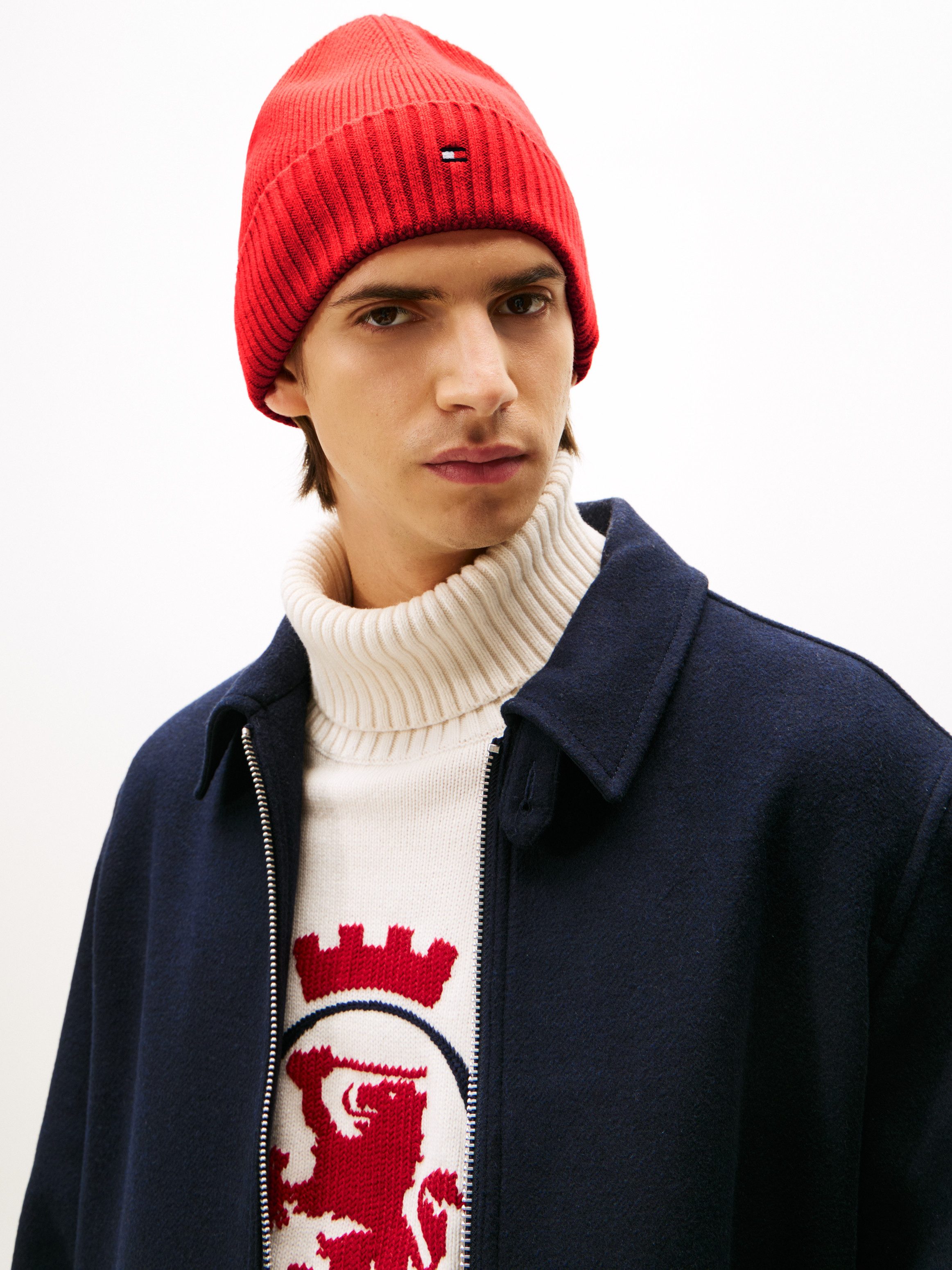 Tommy Hilfiger Gebreide muts TH FLAG PIMA COTTON BEANIE