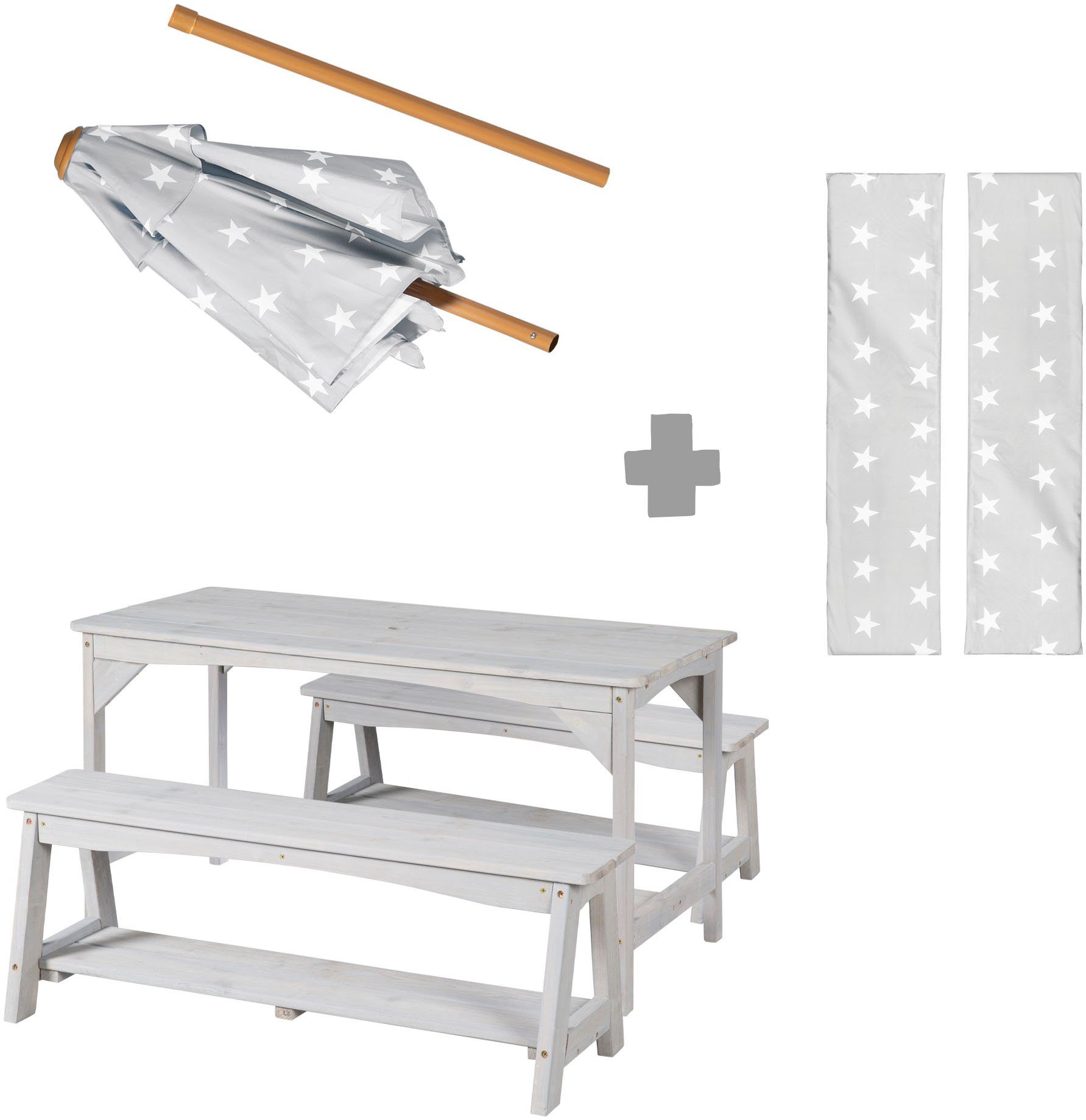 Roba® Kinderzithoek voor in de tuin Outdoor+ (set, 3-delig)