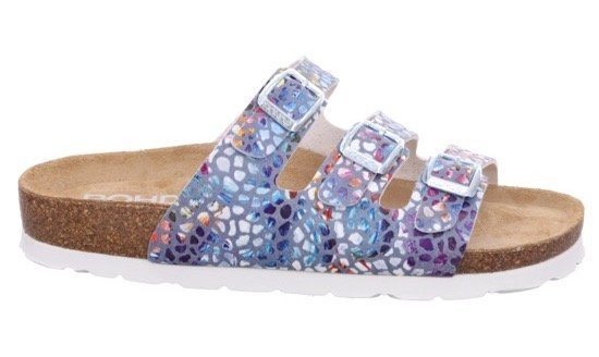 Rohde Slippers Alba , zomerschoenen, slippers, pantoffels met kleurrijke print, g-breedte = breed dames sandaaltjes maat 38 blauw
