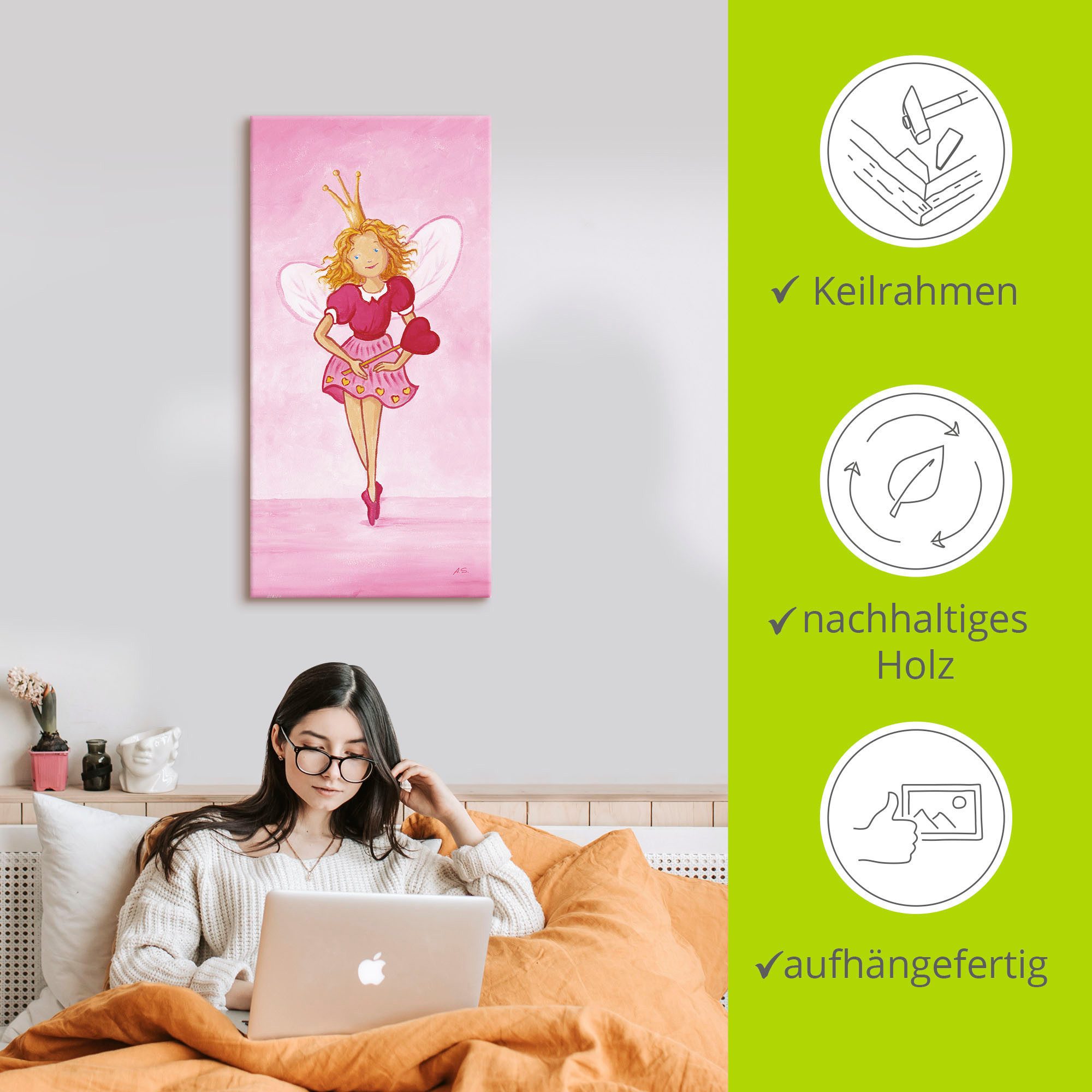 Artland Artprint op linnen Ballerina's Josephina gespannen op een spieraam