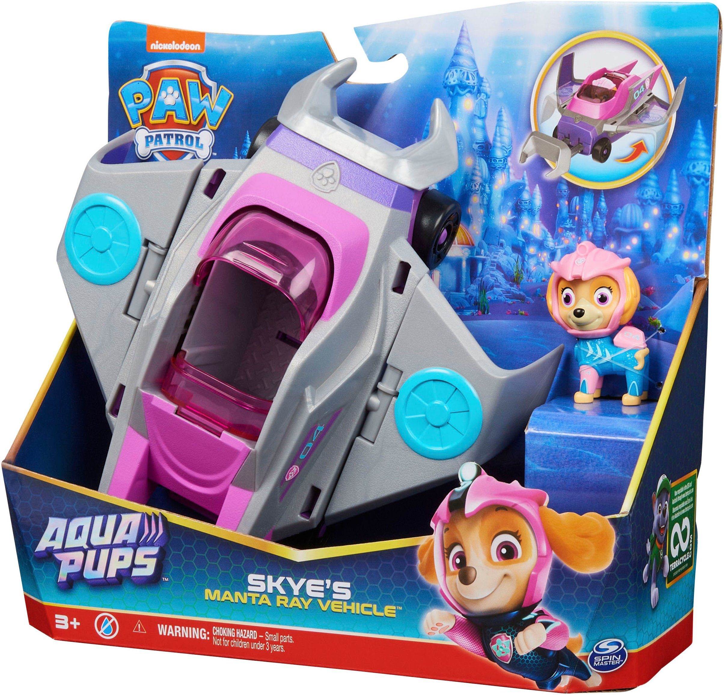 Spin Master Speelgoedauto Paw Patrol - Aqua Pups - Basic Themed Vehicles Solid Skye