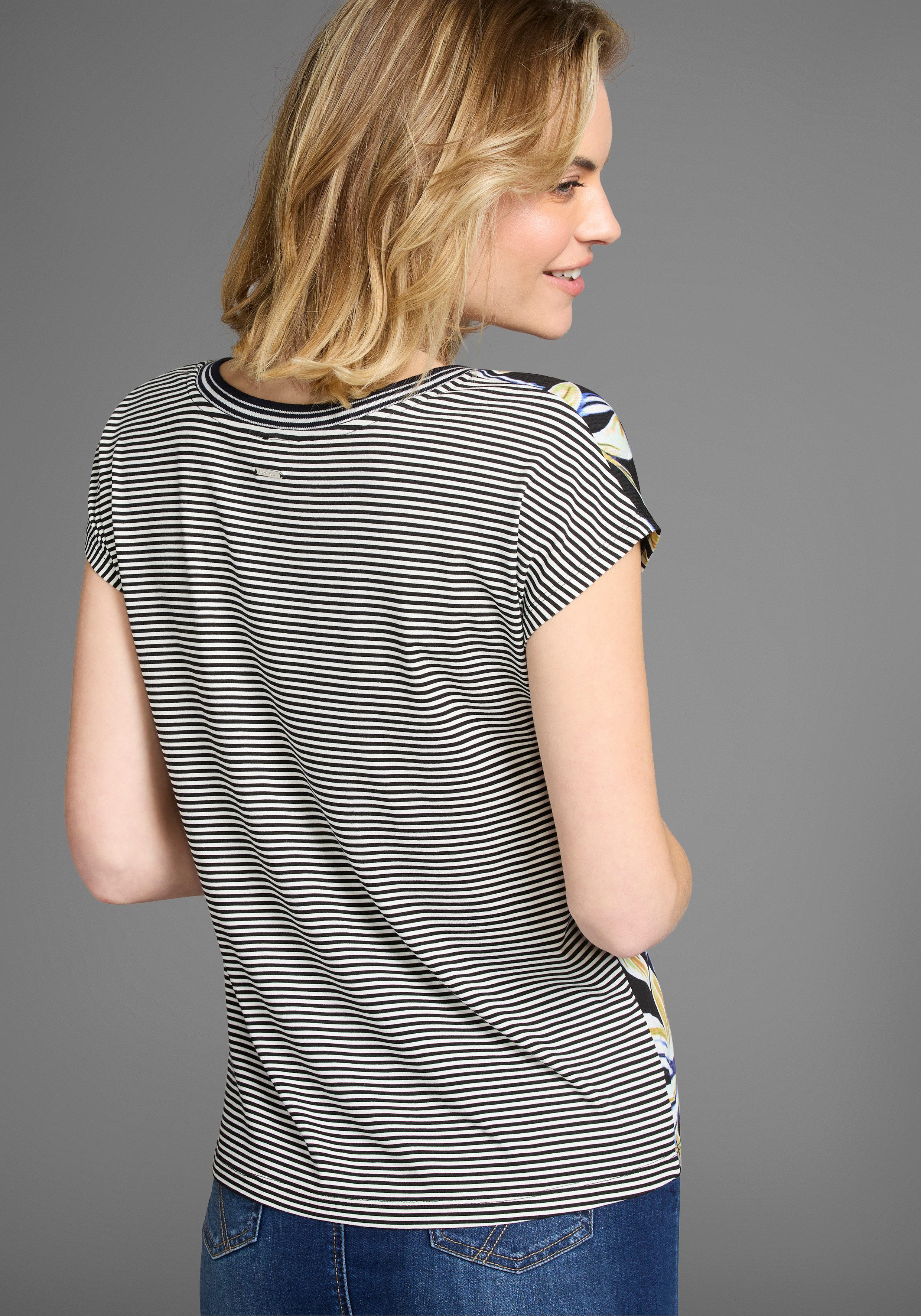 Laura Scott Shirtblouse in modieuze mix van patronen - bloemetjes & gestreept - nieuwe collectie