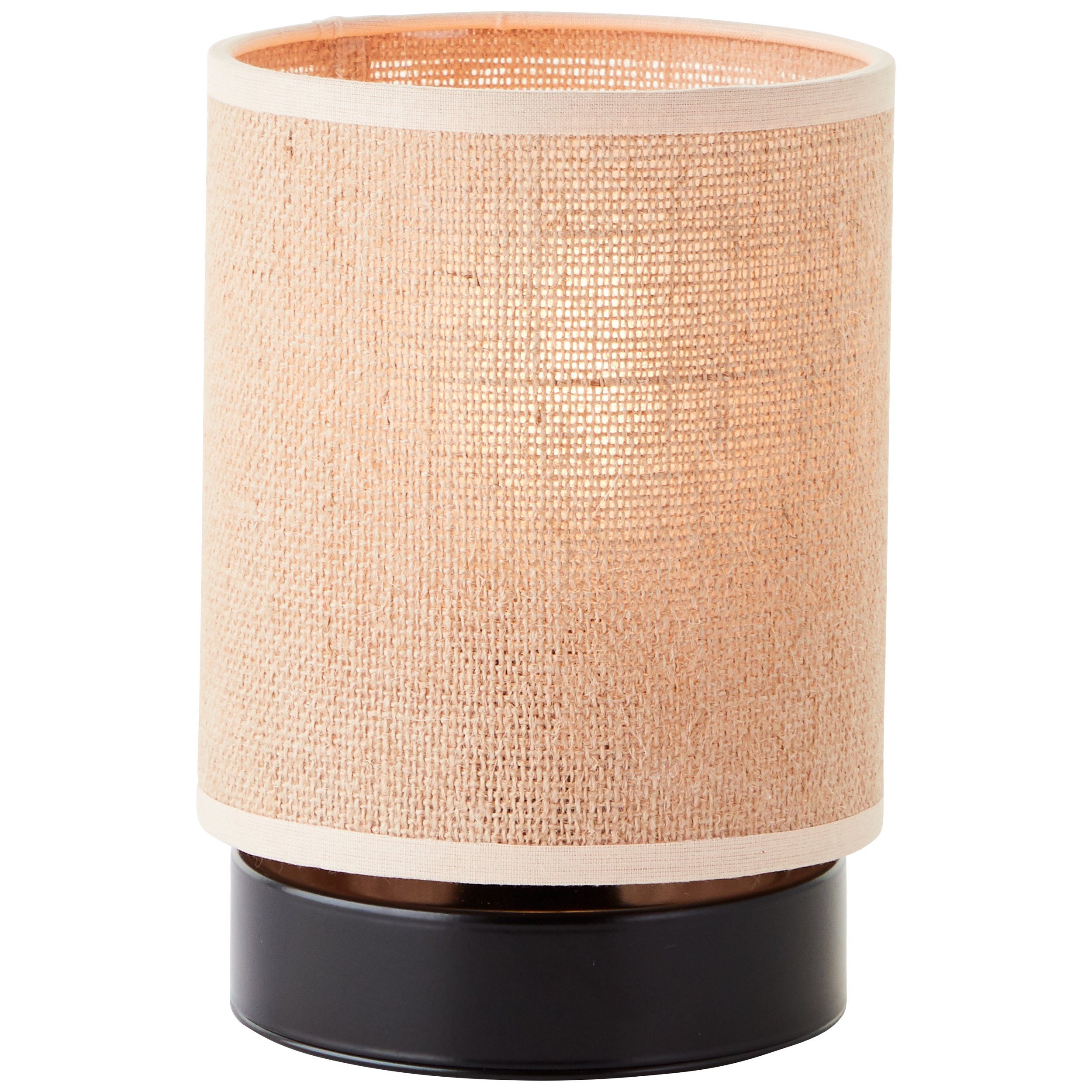 Brilliant Leuchten Tafellamp Aniela Nature tafellamp met stoffen kap - 20 cm hoogte x 13 cm Ø - E27 fitting (1 stuk)
