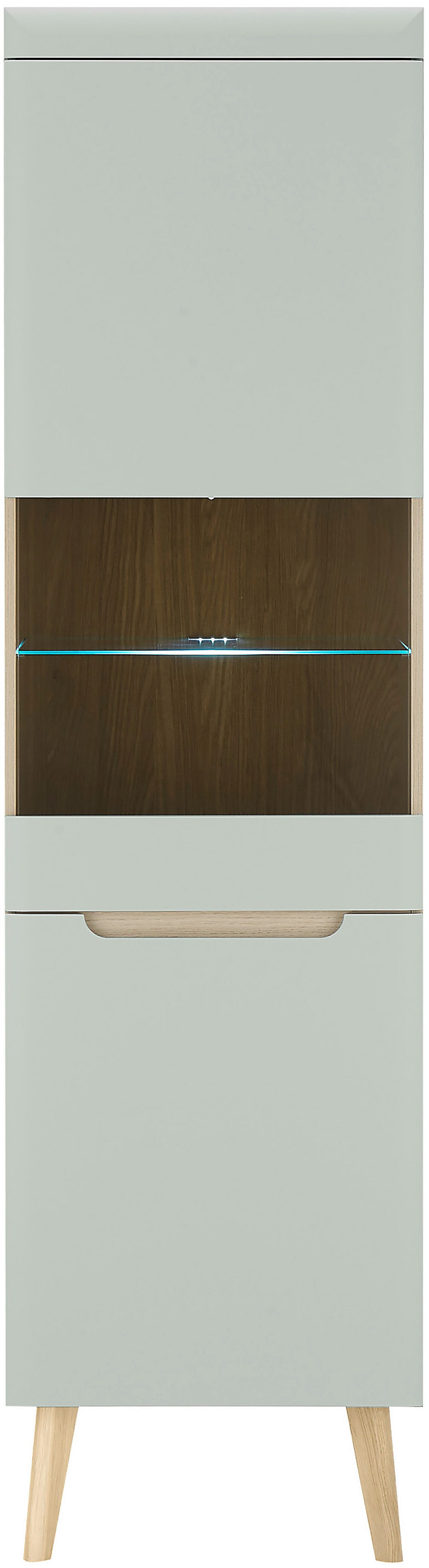 INOSIGN Vitrinekast Torge, hoge kast, glazen vitrine, staande vitrine, vitrinekast in drie verschillende kleuren beschikbaar, glazen deur & -bodem, 53 cm breed (1 stuk)