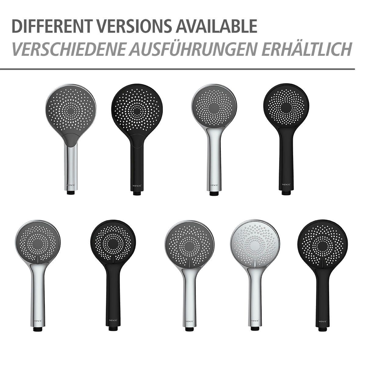 WENKO Handsproeier Watersaving Zwart mat, Ø 12 cm (1-delig)