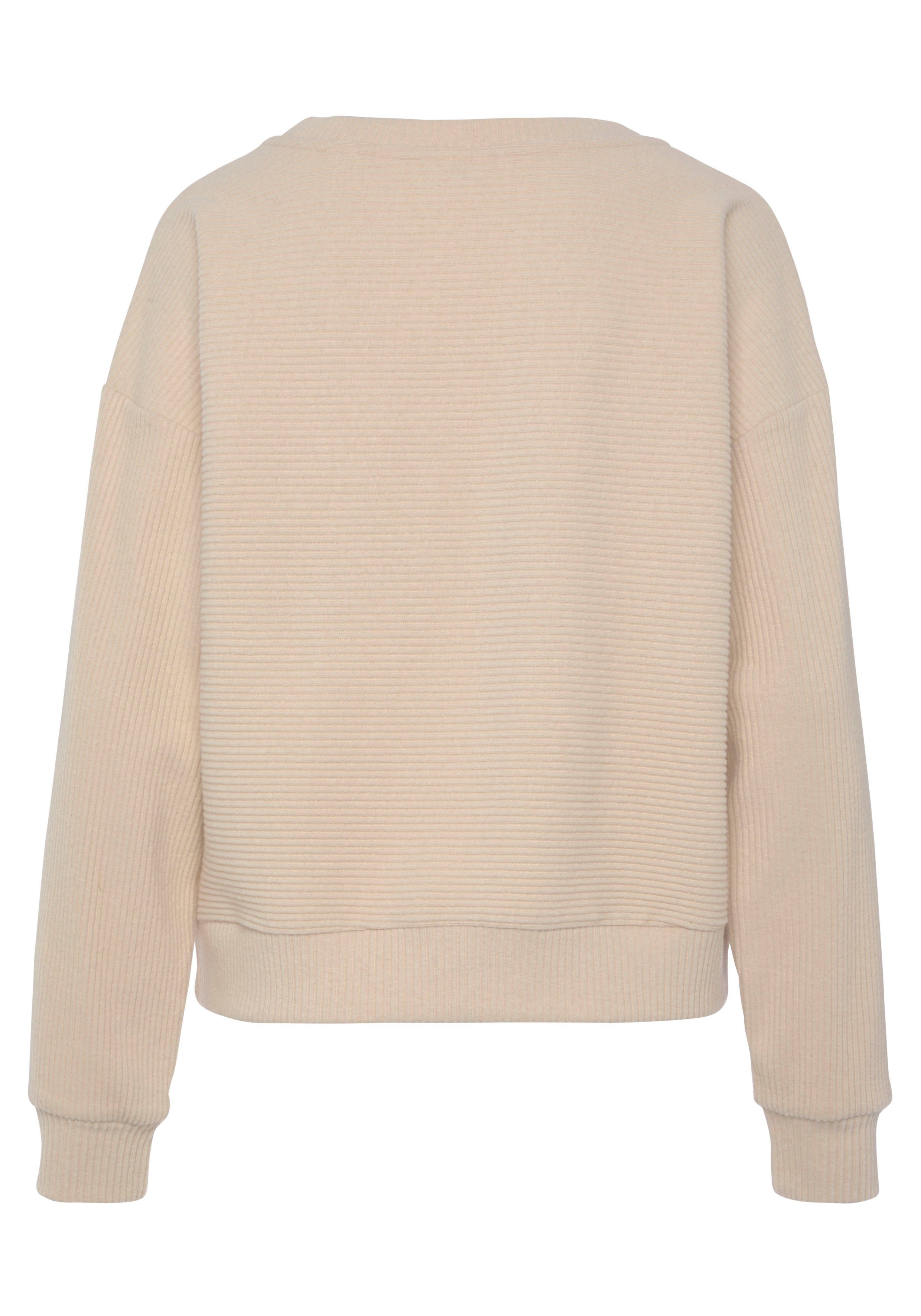 s.Oliver RED LABEL Beachwear Sweatshirt van ribkwaliteit met overhangende schouders, loungewear