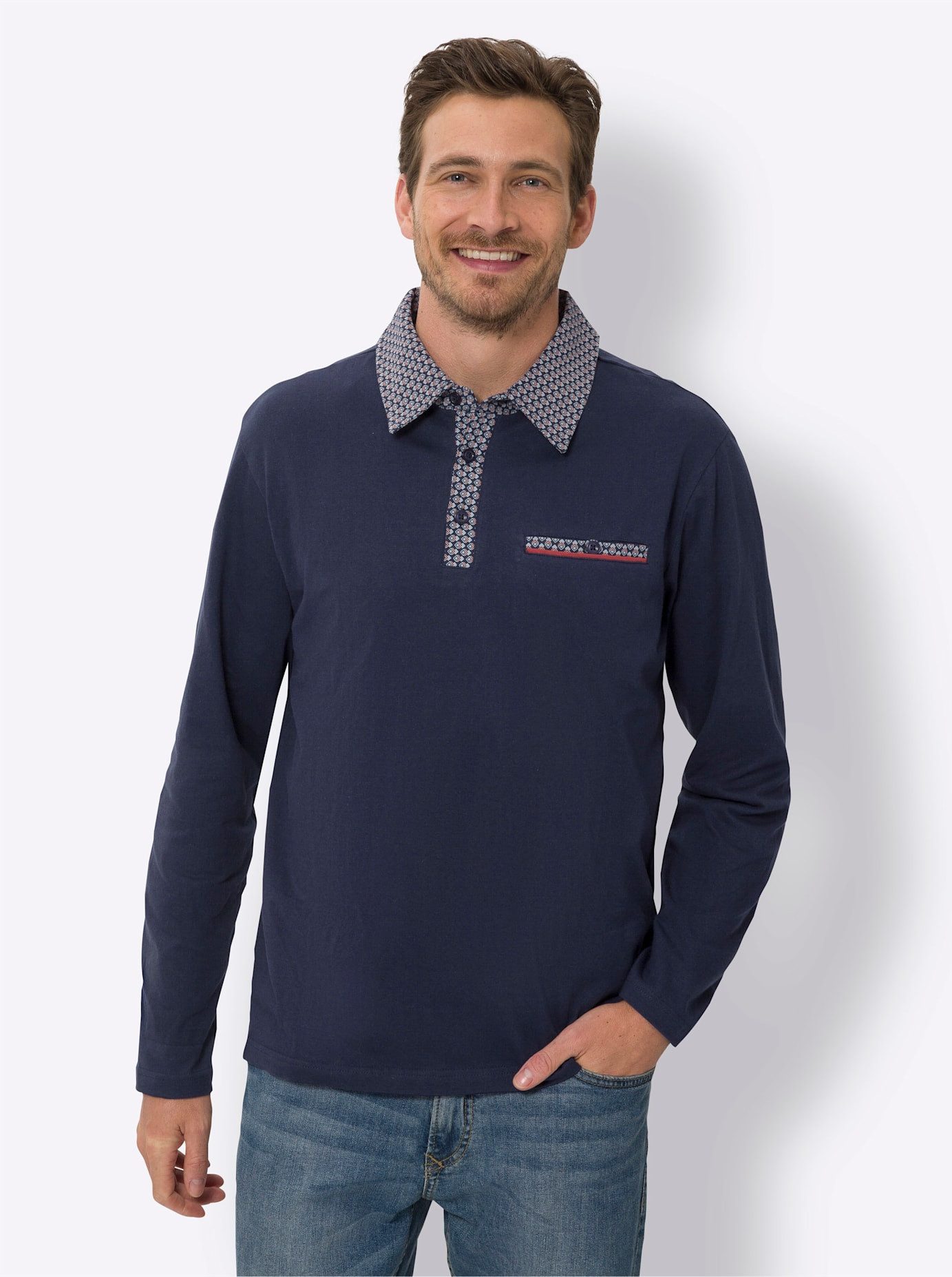 Classic Poloshirt met lange mouwen (1-delig)