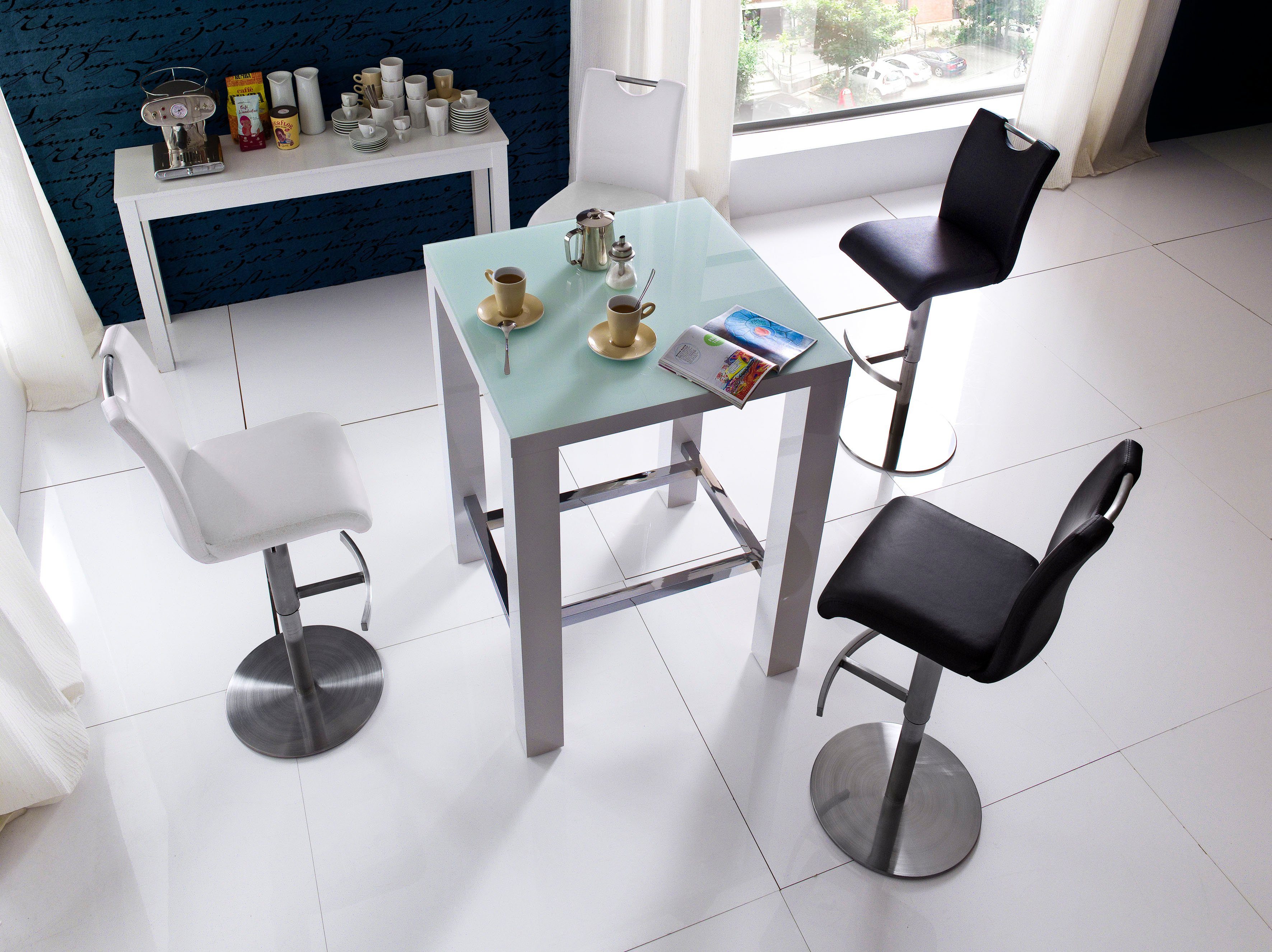 Lam gedragen Beenmerg MCA furniture Bartafel Jam Bartafel hoogglans-wit, keukentafel, statafel  met veiligheidsglas in de online winkel | OTTO