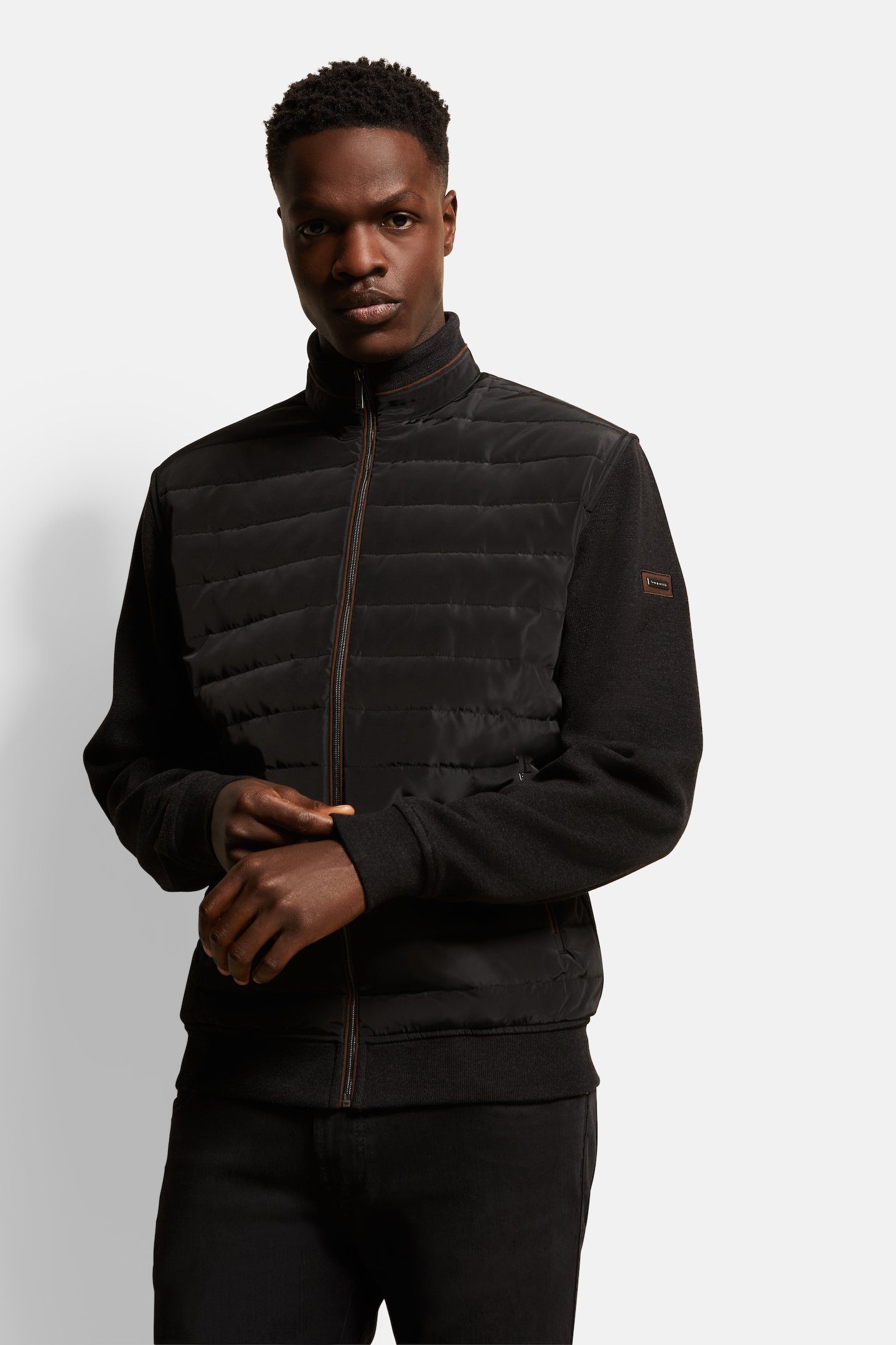 Bugatti Sweatvest met dwarsstiksel heren sweatvesten maat M grijs