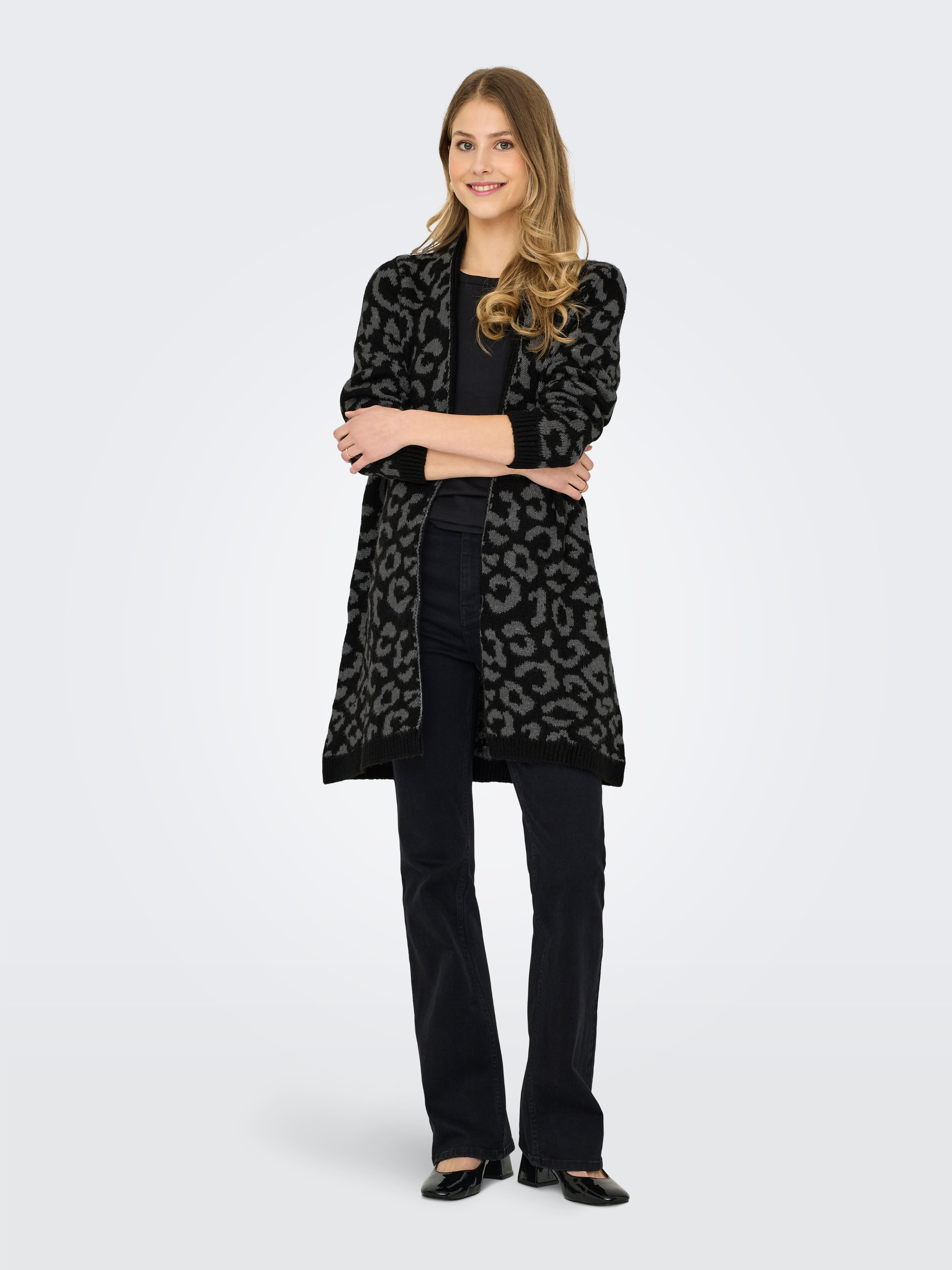 Only Vest ONLJADE ANIMAL AO LS CARDIGAN RP KNT