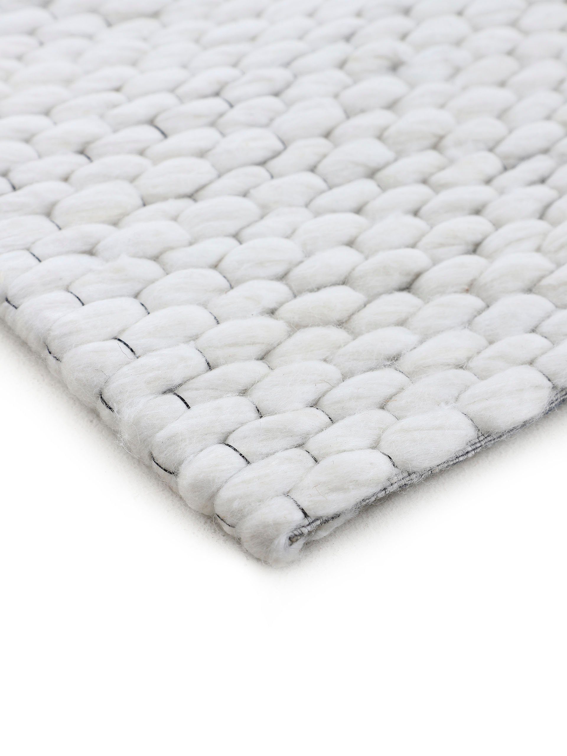 carpetfine Wollen kleed Sina grove structuur, tijdloos design, 100% wol, woonkamer