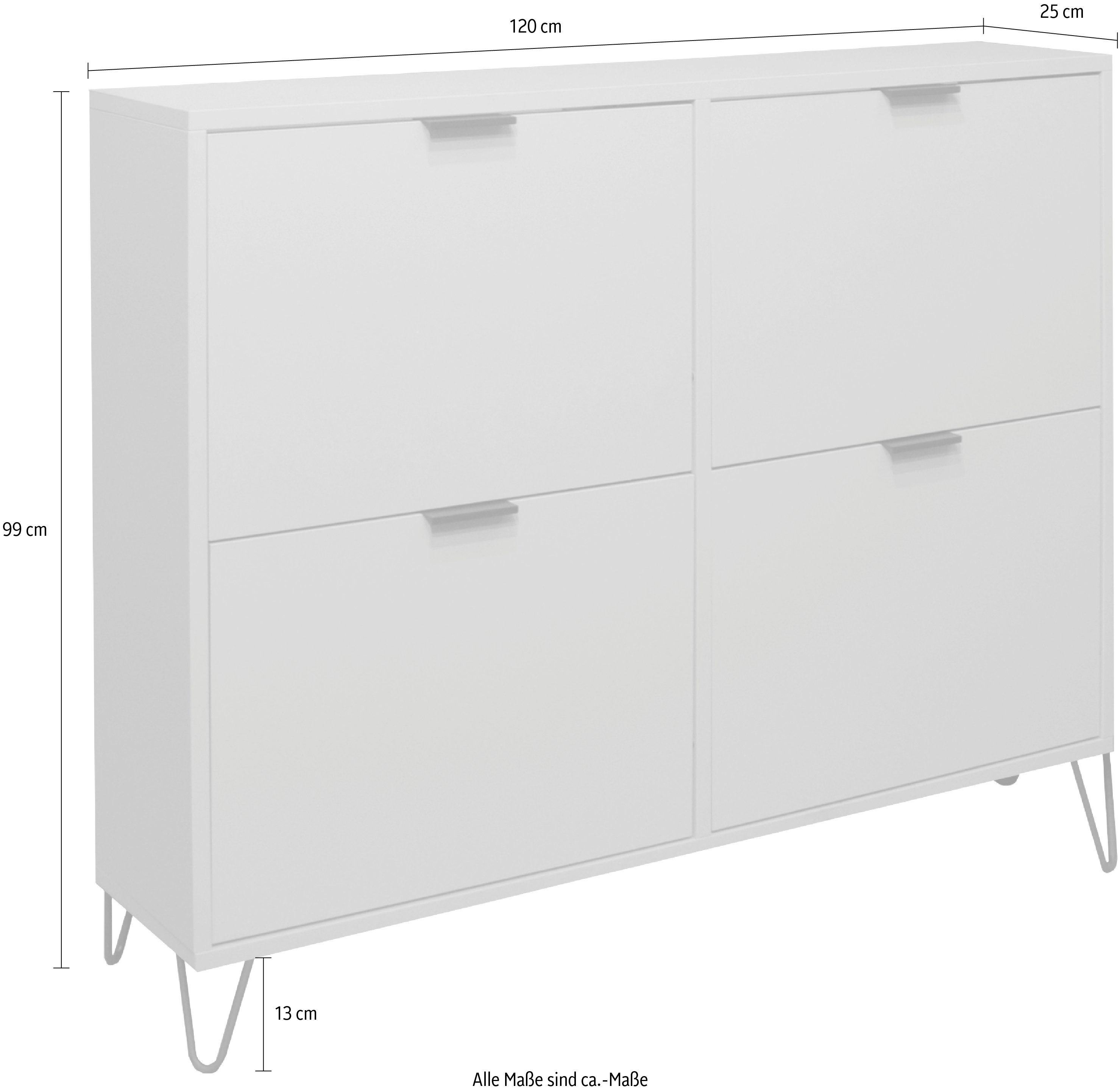 Mäusbacher Schoenenkast Bonnie Breedte 120 cm hangend en staand met draadframe