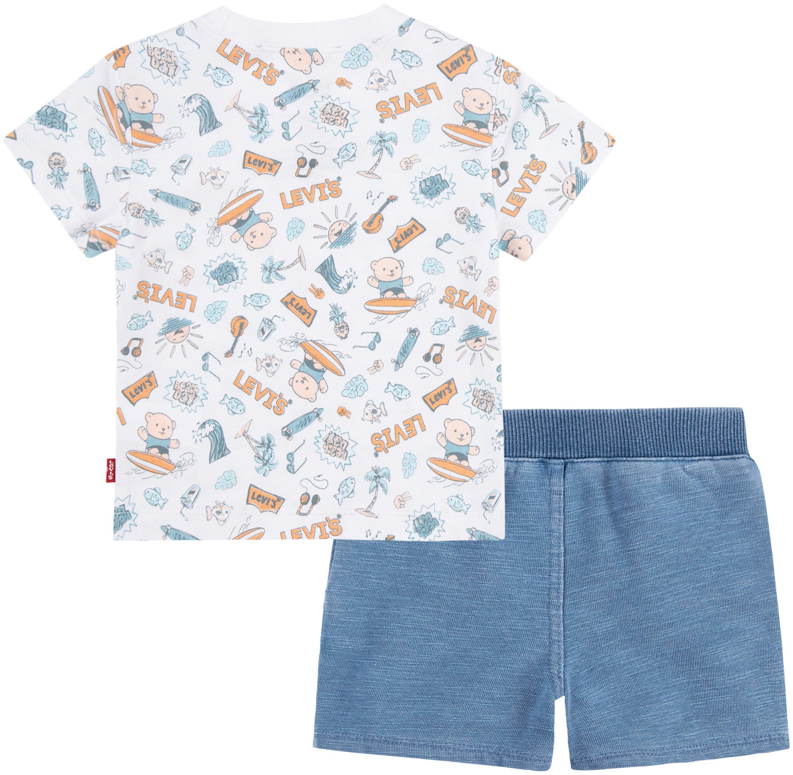 Levi's Kidswear Shirt short Surfing Doodle voor baby jongens (set, 2-delig)