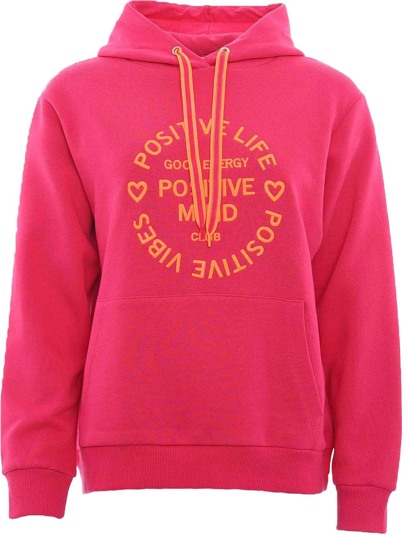 Zwillingsherz Sweatshirt met "positive mind" borduursel en opdruk op de rug
