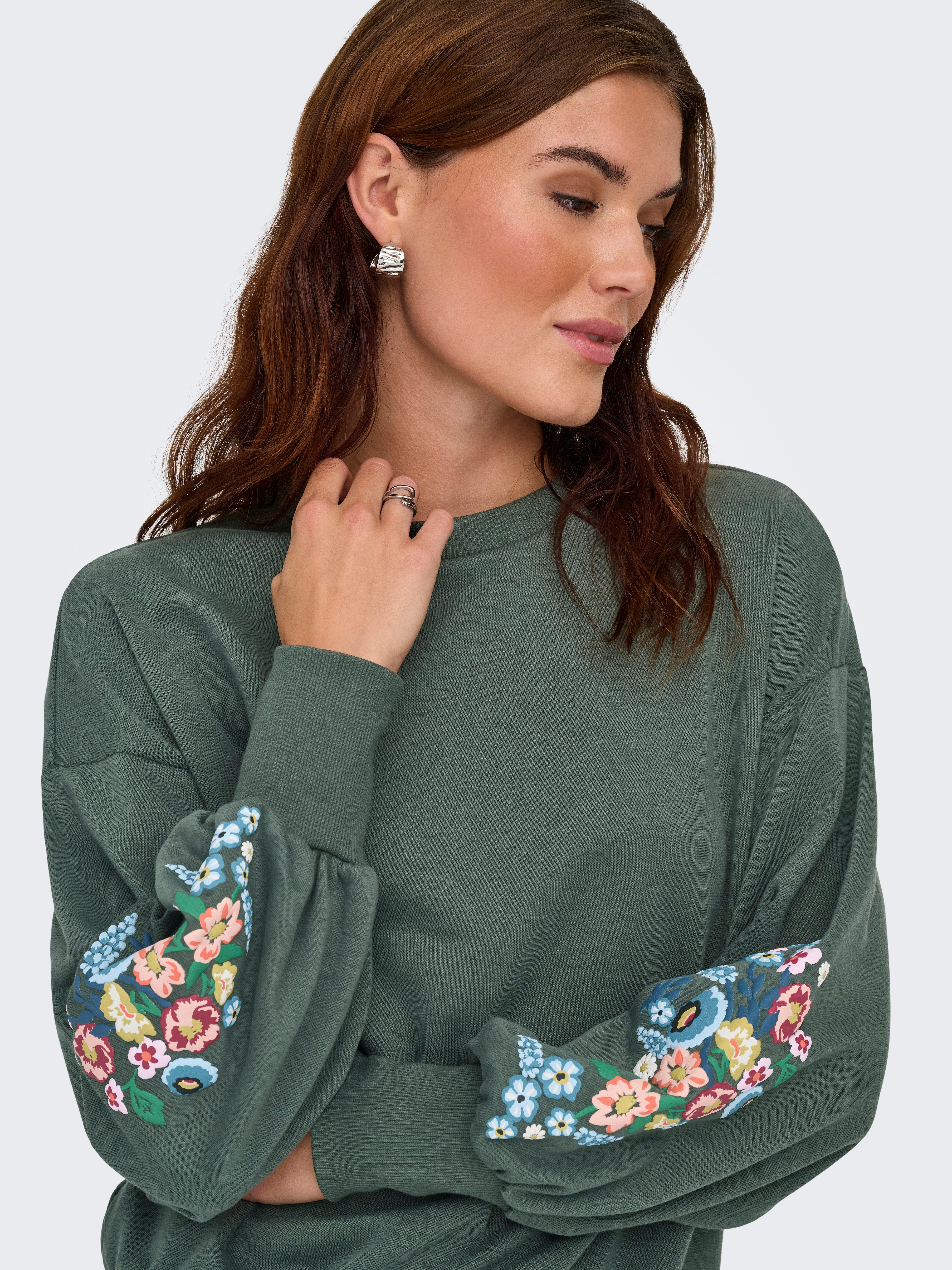 Only Sweatshirt ONLBROOKE L/S O-NECK FLOWER SWT