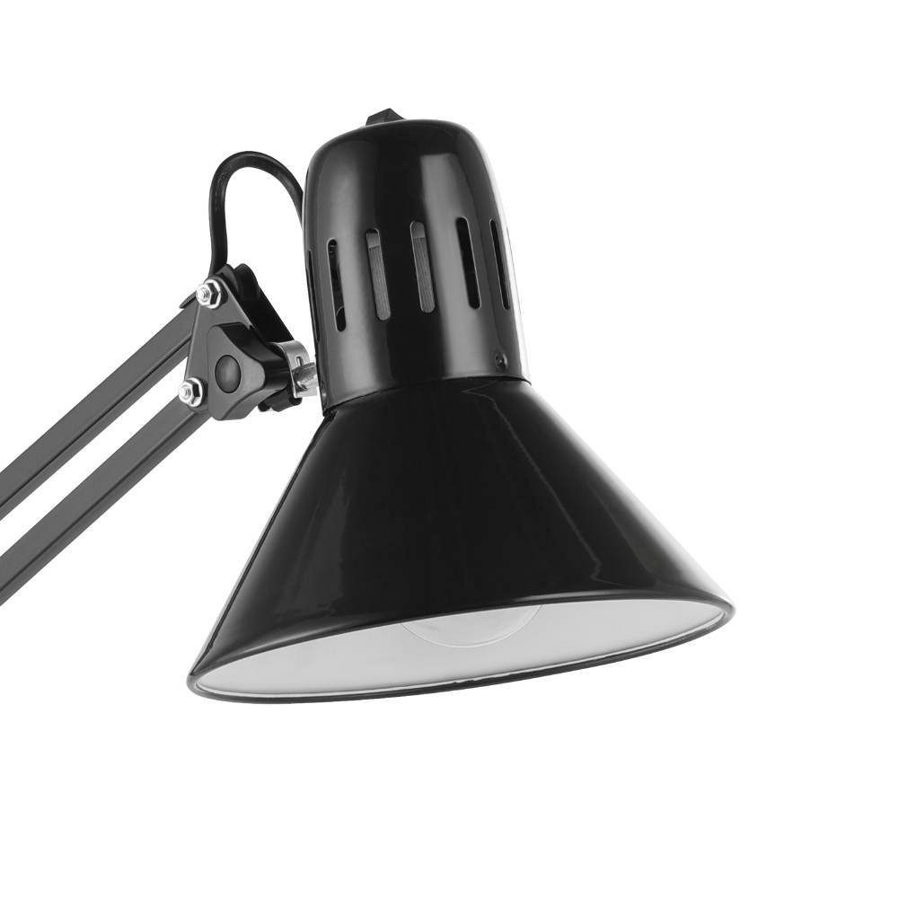 EGLO Tafellamp FIRMO klem lamp, zwart, excl. lichtbron E27, met schroefklem Klem lamp vintage, industrieel, retro, bureau lamp, E27 fitting