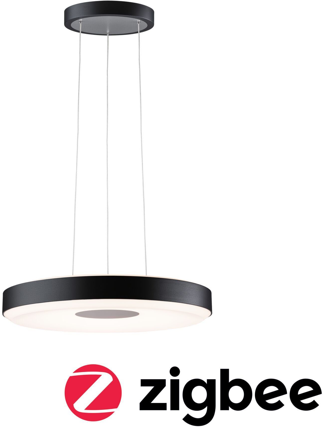 Paulmann Hanglamp Puric Pane LED, dimbaar, zwart, grijs, metaal (1 stuk)
