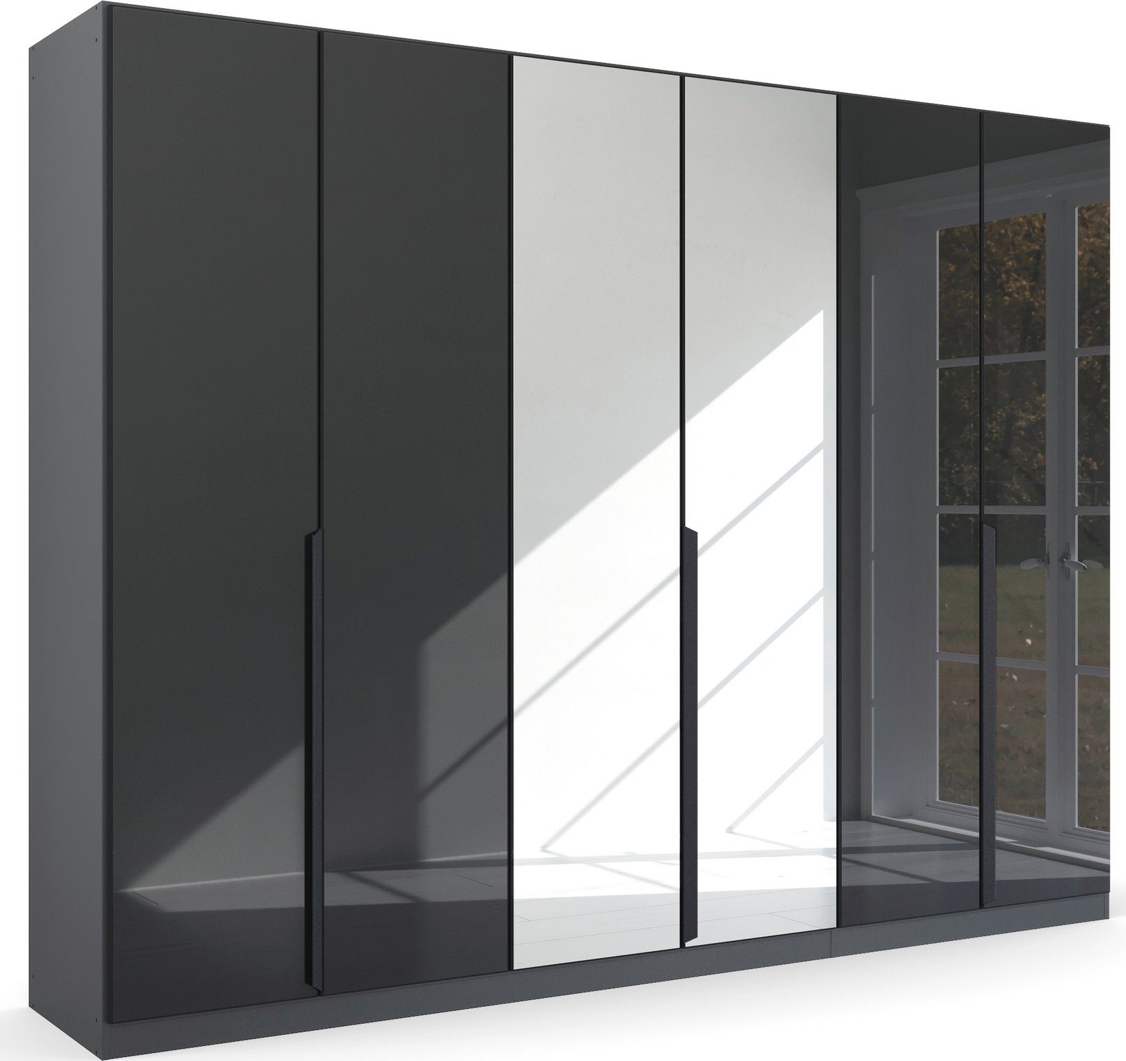 rauch Draaideurkast Modern by Quadra Spin kledingkasten maat 271 cm x 210 cm x 54 cm grijs