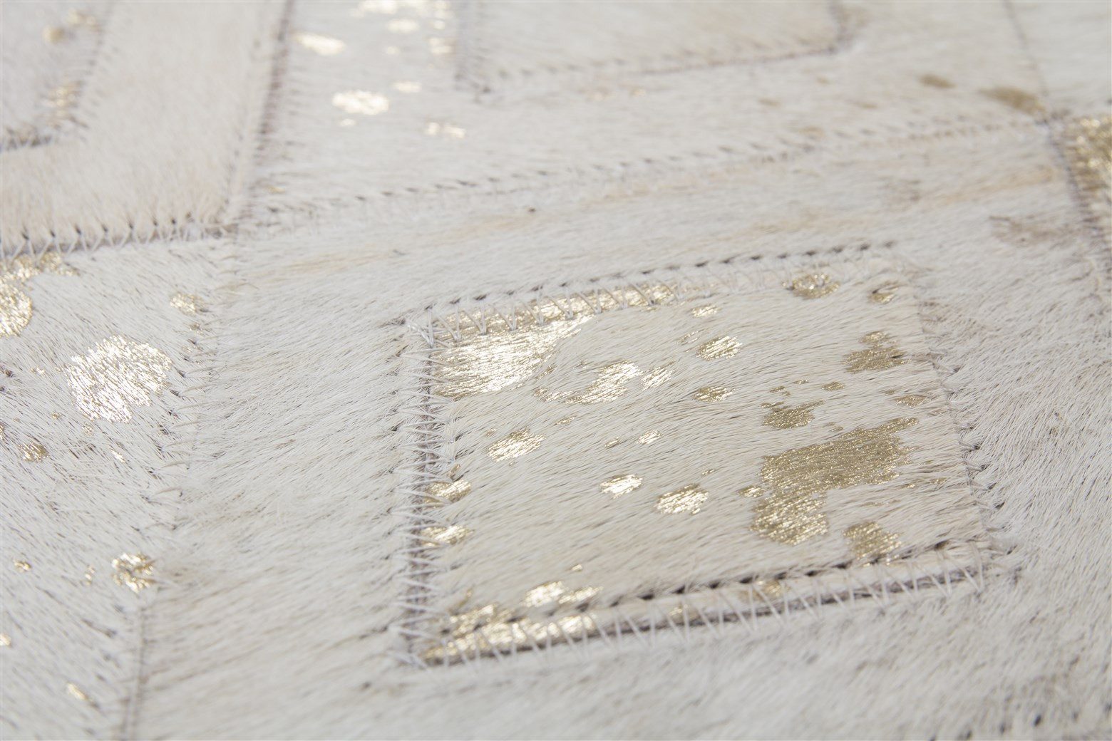 Kayoom Vloerkleed Spark 110 100% leer, metallic effecten, handgenaaid uniek
