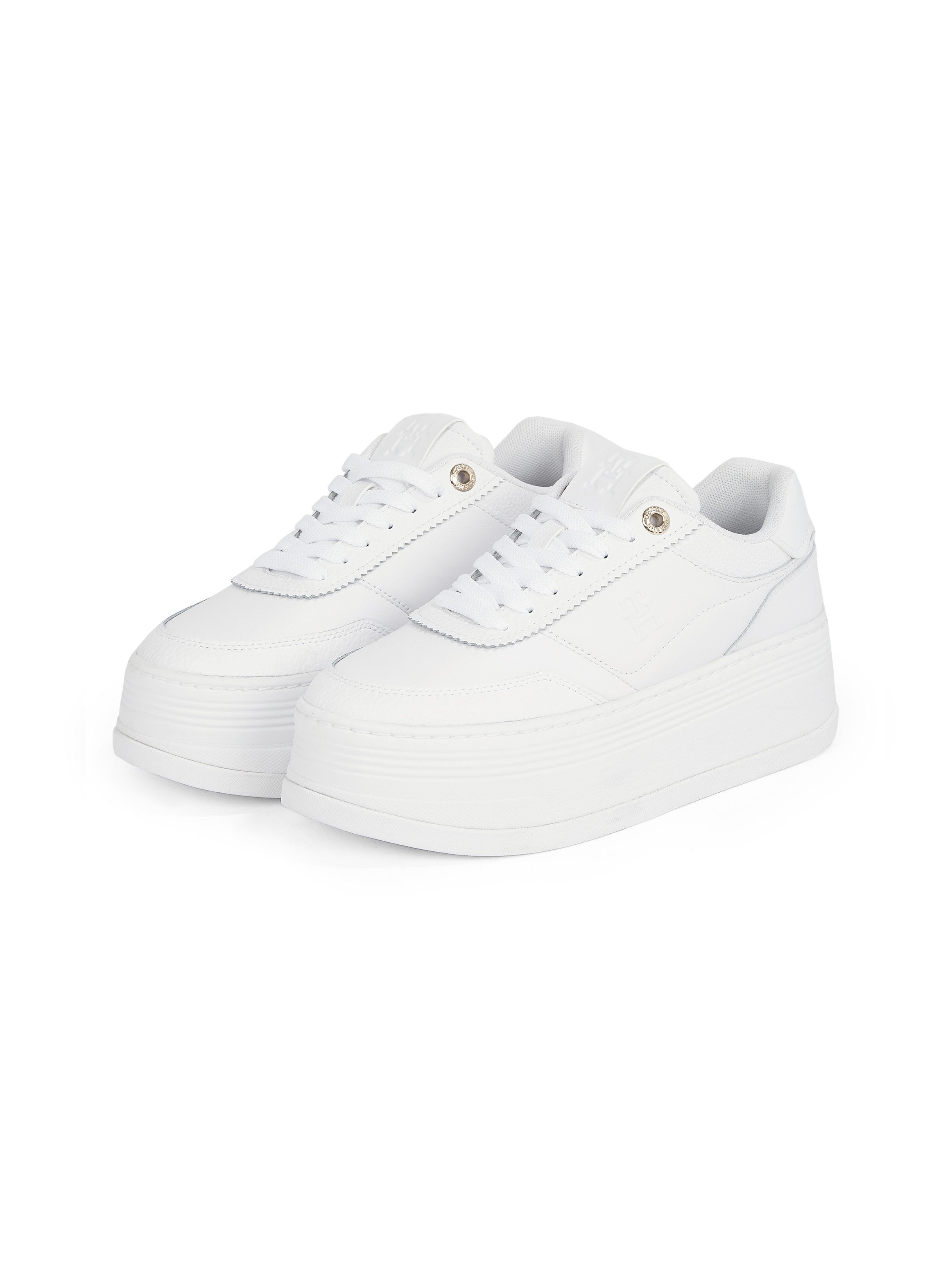 Tommy Hilfiger Plateausneakers PLATFORM LUX COURT SNEAKER vrijetijdsschoen, lage schoen, veterschoen met gepolsterde schacht