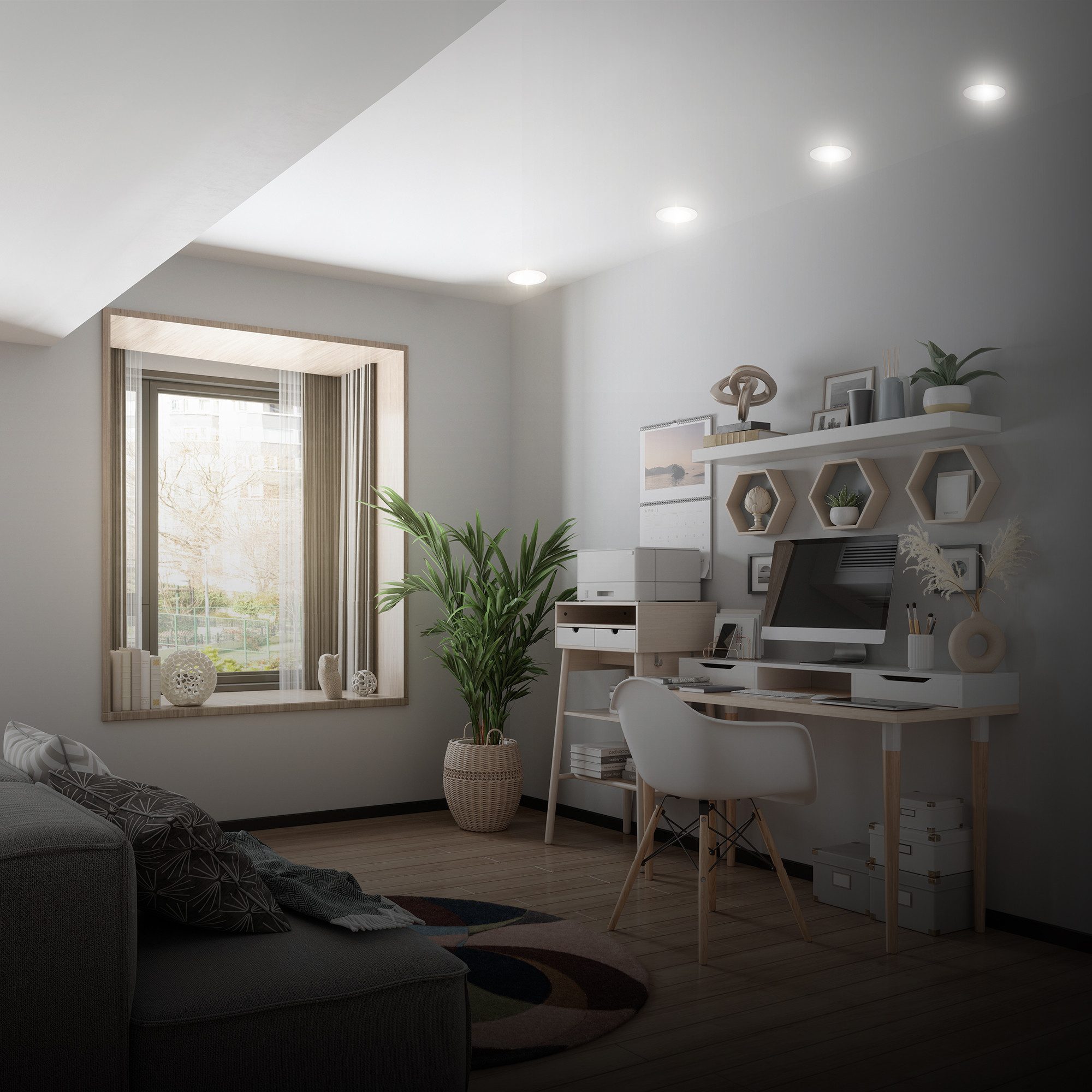 B.K.Licht Inbouwlamp BK_EL1619 5-delig set LED inbouwspots, ultra-dun, IP20 plafondspots (5-delig)