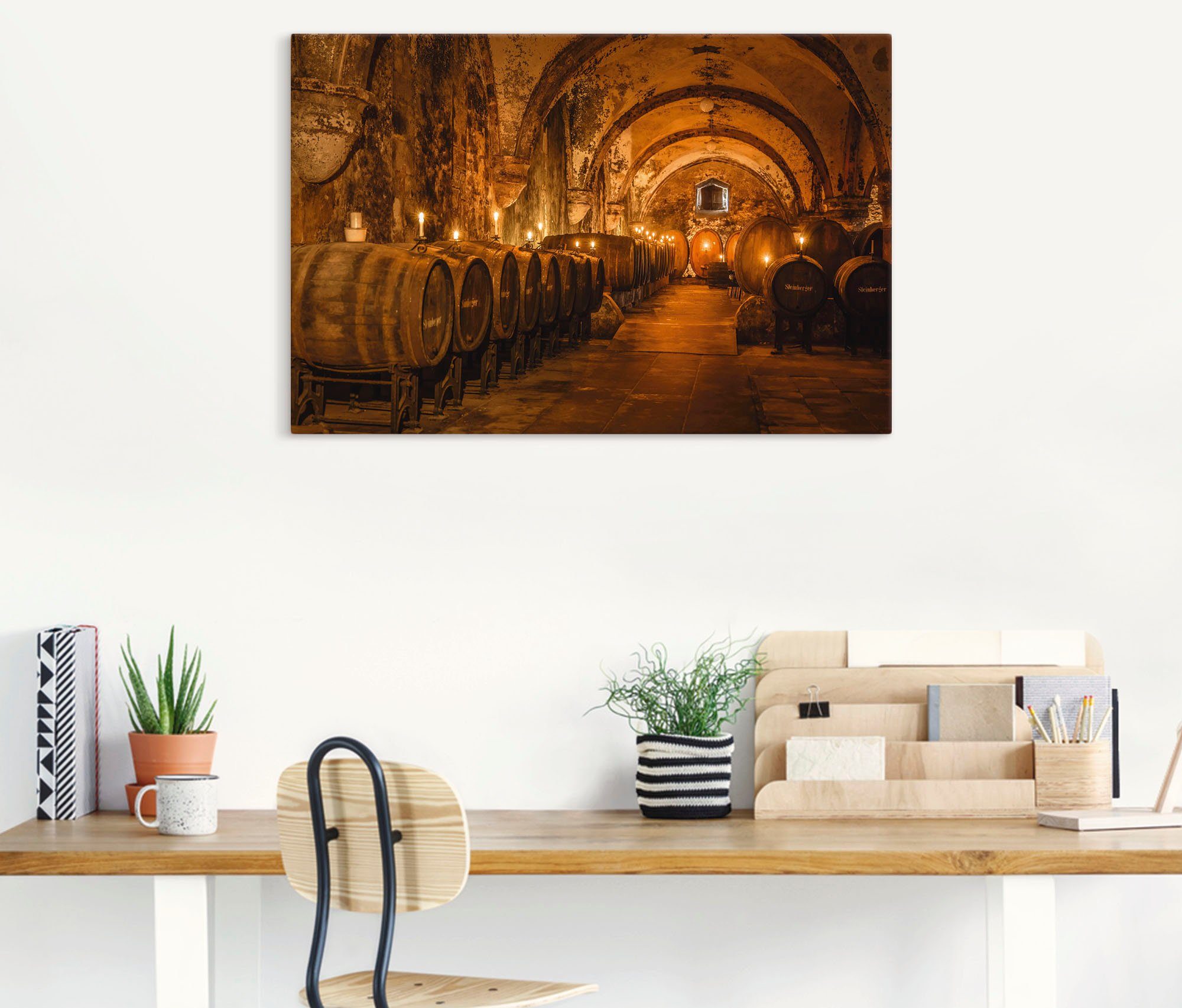 Artland Artprint Historische wijnkelder Eberbach als artprint van aluminium, artprint voor buiten, artprint op linnen, poster in verschillende maten. maten