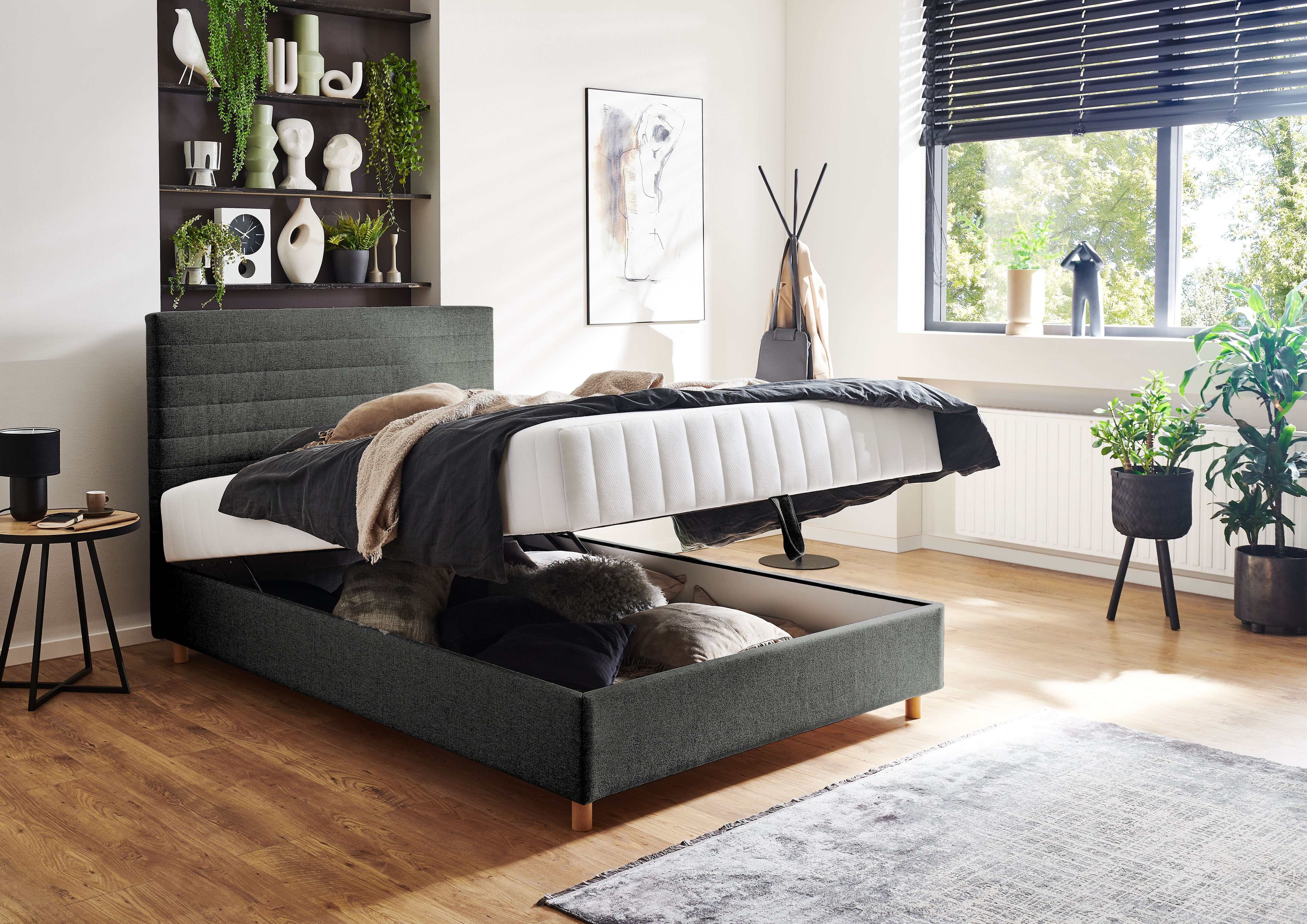 ATLANTIC home collection Ledikant met bergruimte Josie met pocketveringsmatras en bedkist