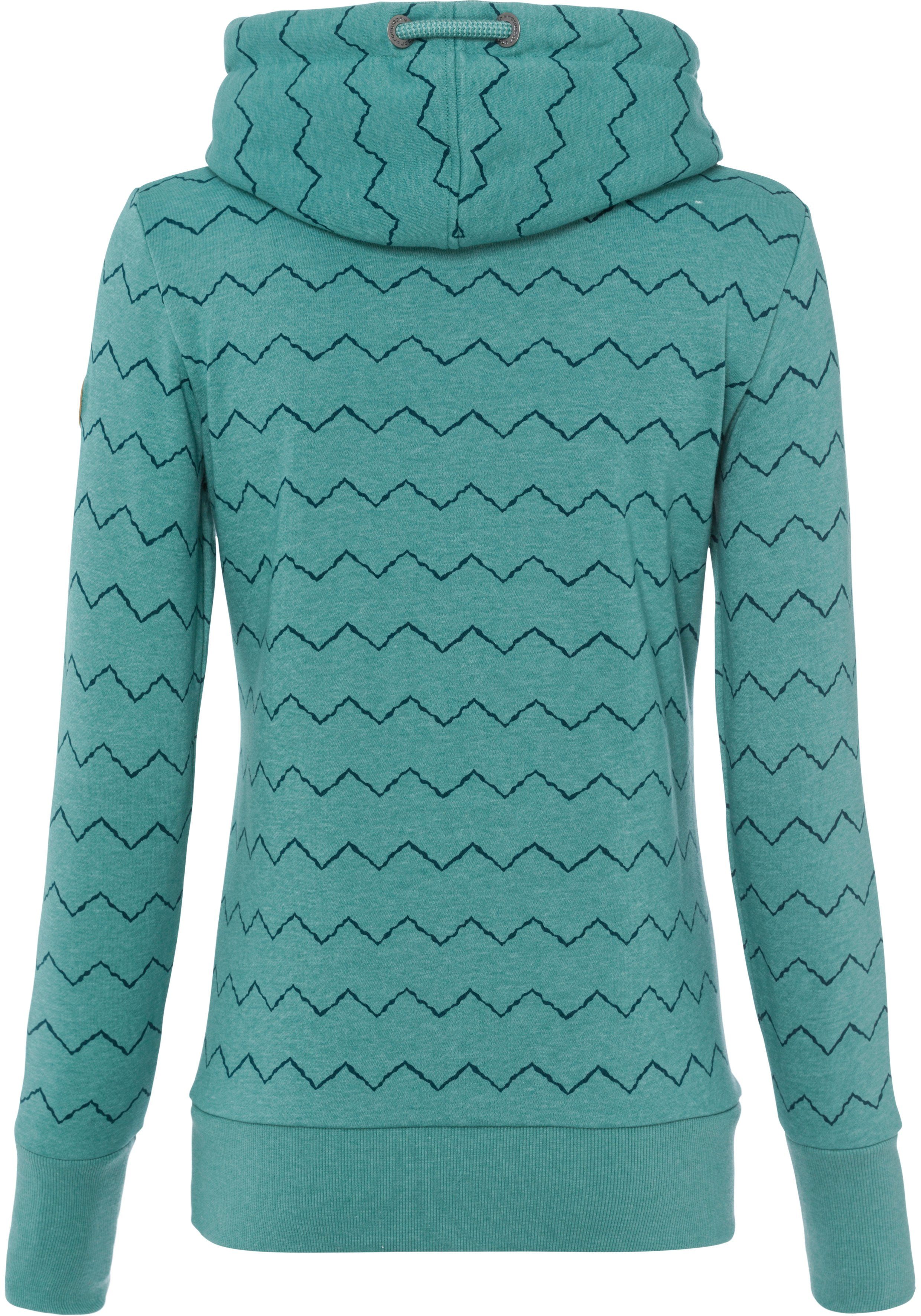 Ragwear Sweater GRIPY BUTTON CHEVRON O Hoodie met hoge sjaalkraag met sierknopen