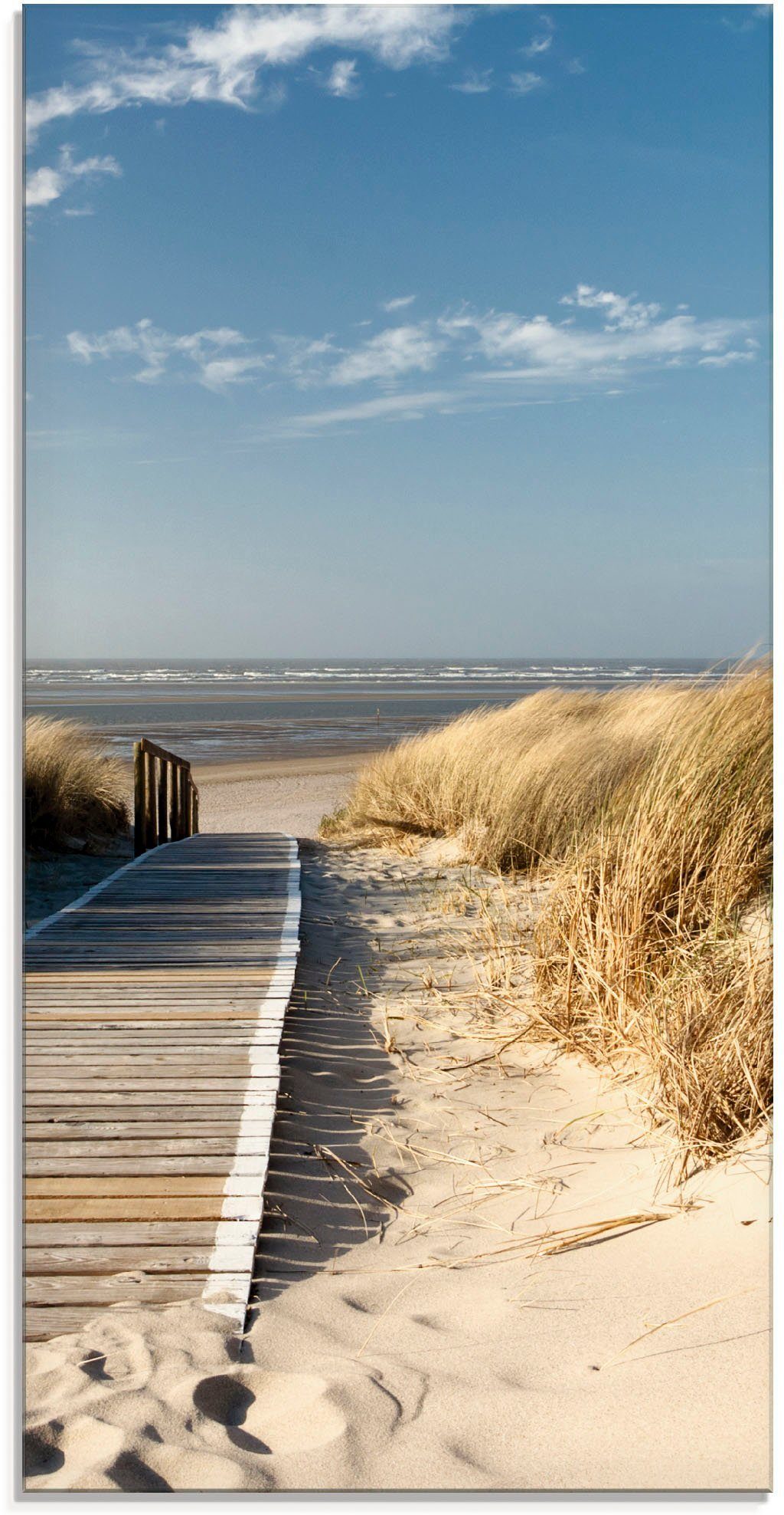 Artland Print op glas Noordzeestrand op Langeoog - pier