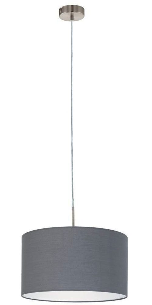 EGLO Hanglamp PASTERI hanglamp, pendellamp, grijs, nikkel-mat, textiel, E27