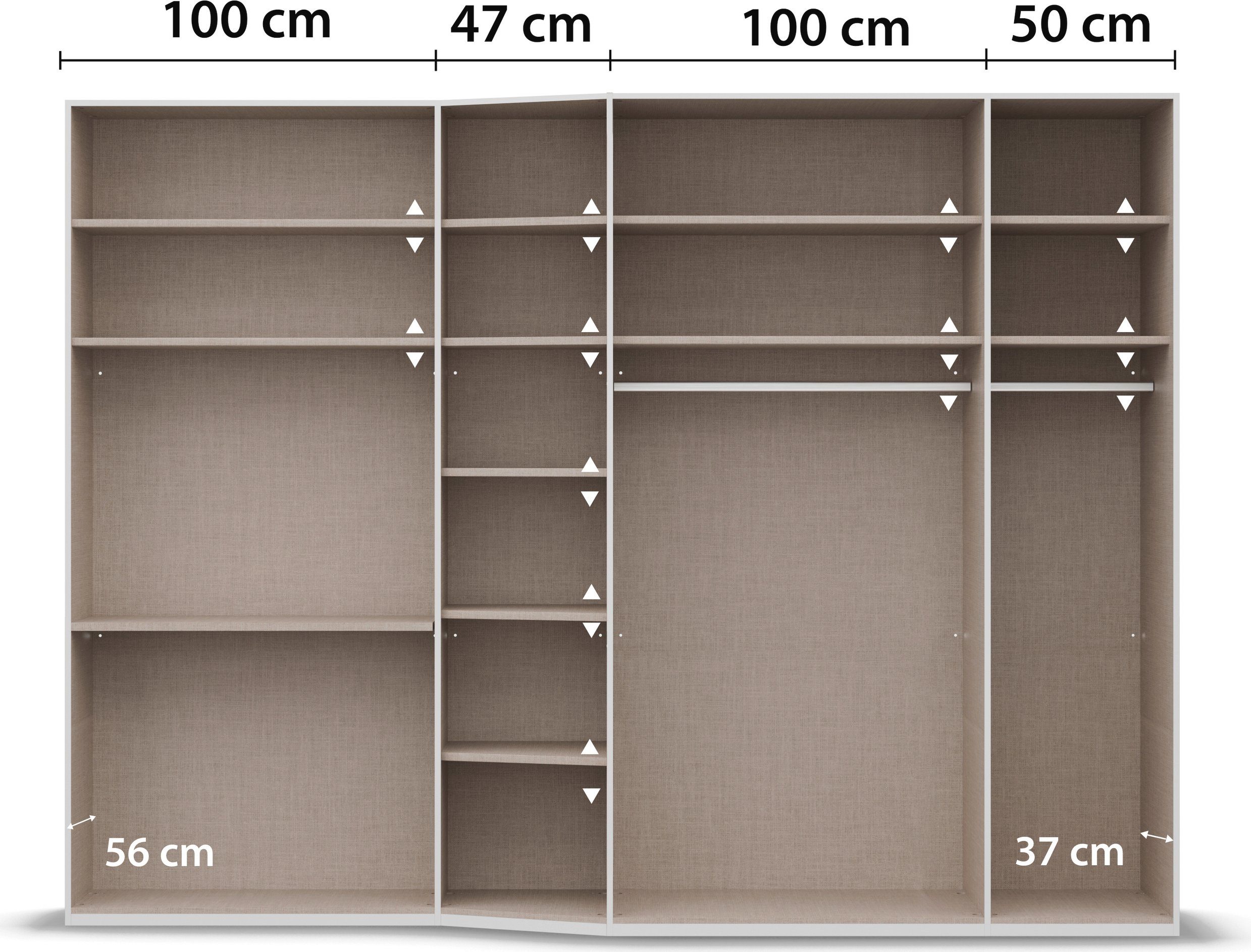 rauch Draaideurkast Kledingkast kast garderobe waskast WAVE in 2 verschillende diepten, met soft-close functie made in germany