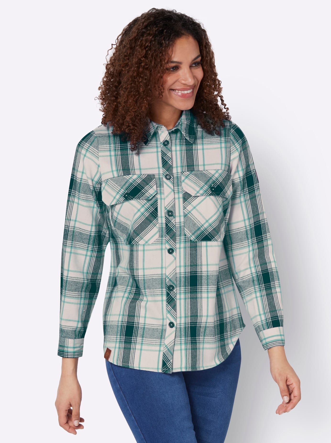 Casual Looks Flanellen blouse dames flanellen blouses maat 38 blauw
