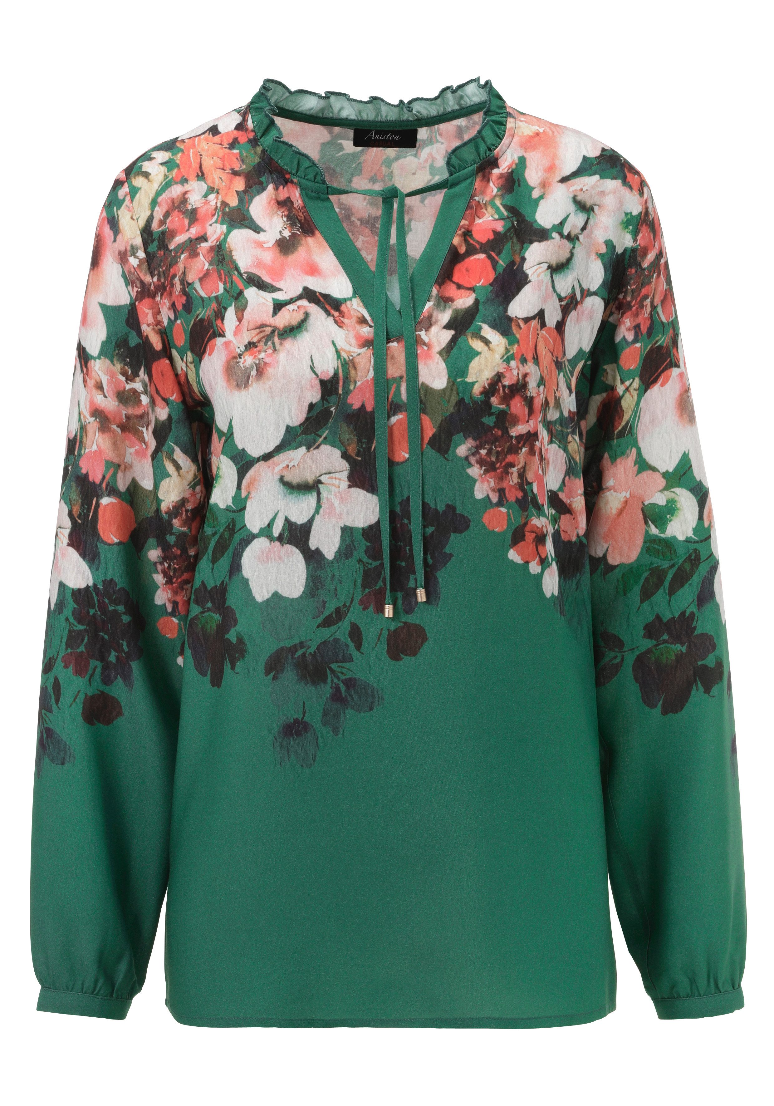 Aniston CASUAL Blouse zonder sluiting met kleurrijke bloemen gedessineerd - nieuwe collectie