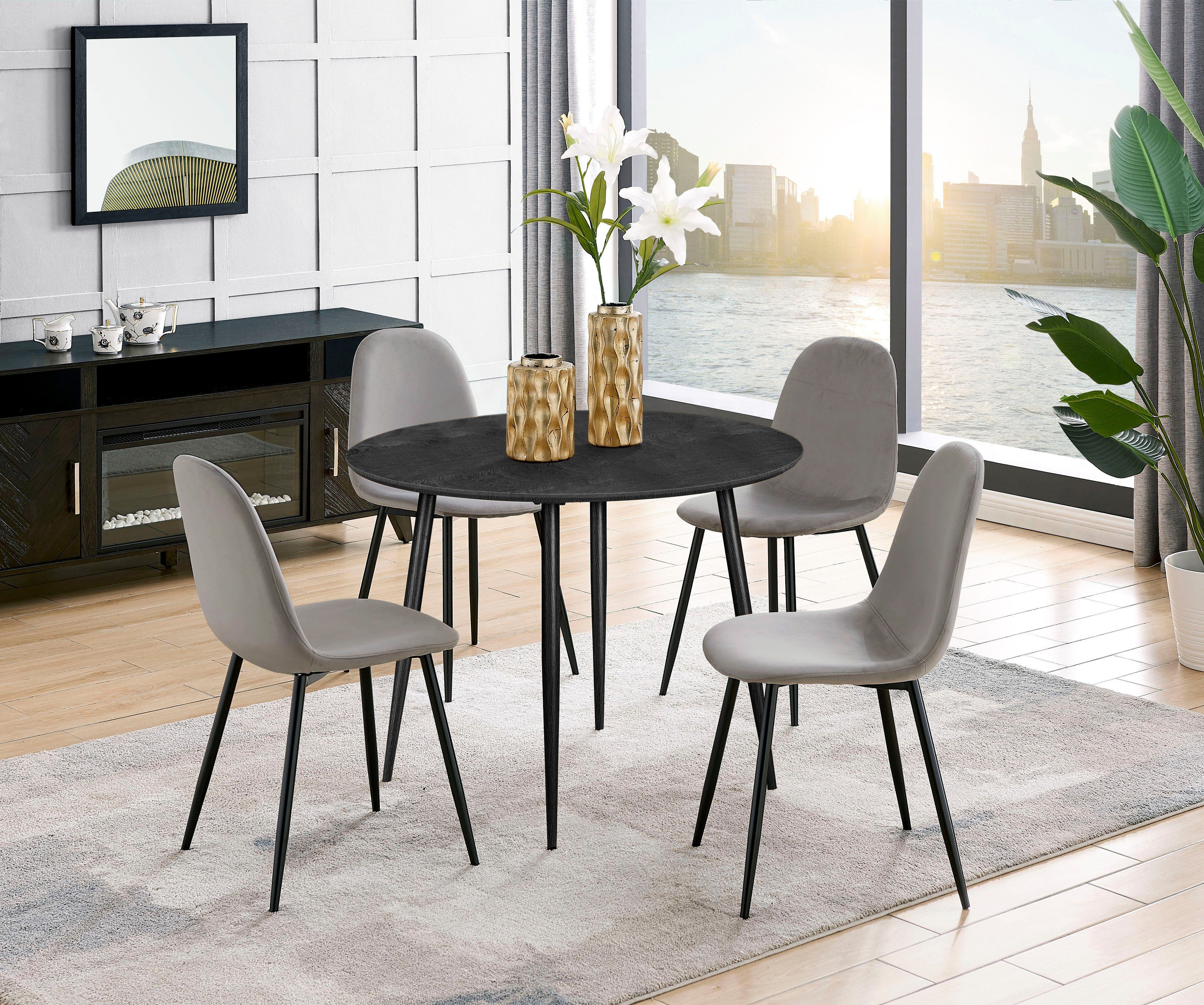 Leonique Eettafel Eadwine, Topseller! Tafel, keukentafel Frame van metaal, in verschillende maten en kleuren (1 stuk)