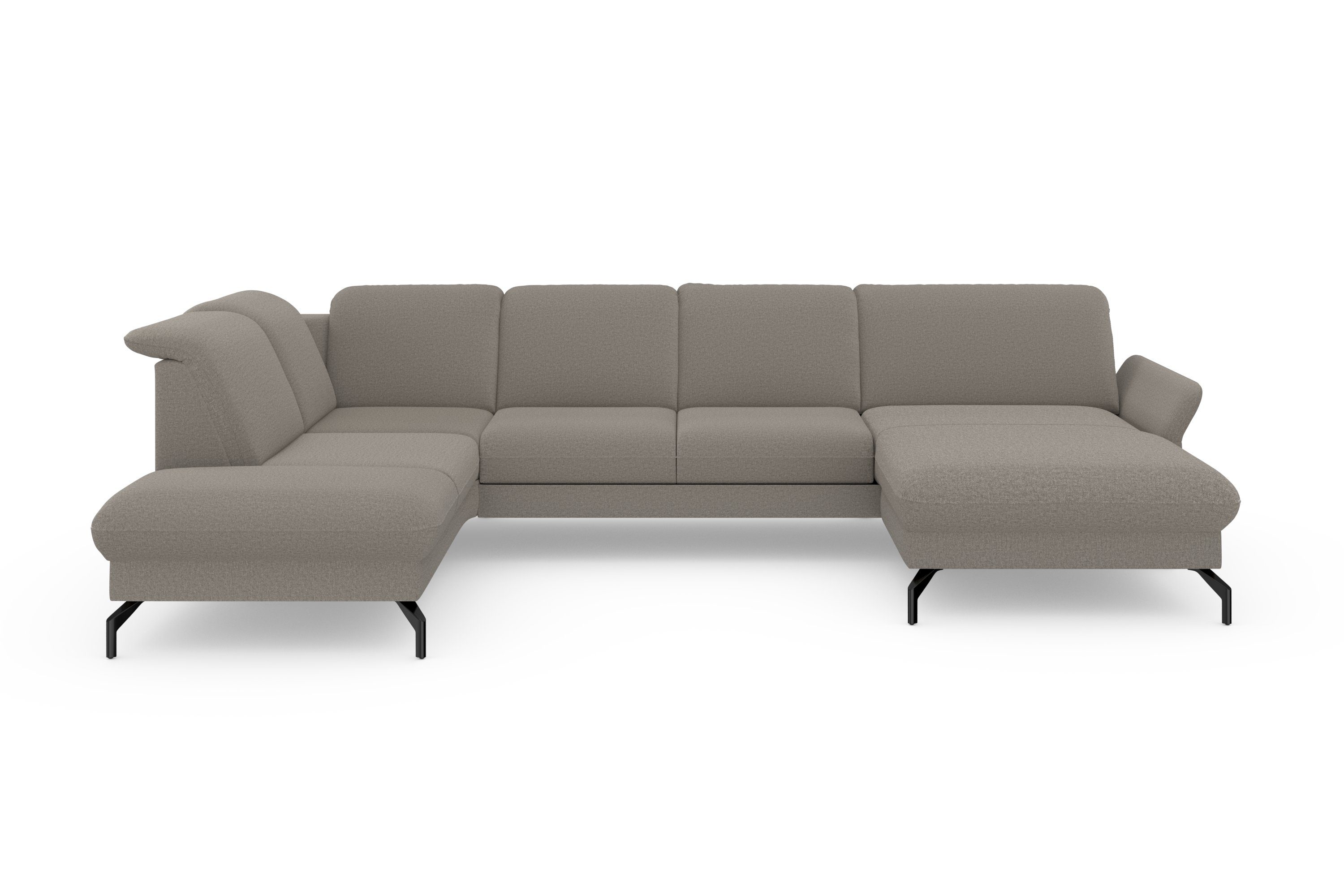 sit&more Zithoek Fashion U-vorm naar keuze met verstelbare hoofdsteun, uittrekzitting, motorisch, metalen poten