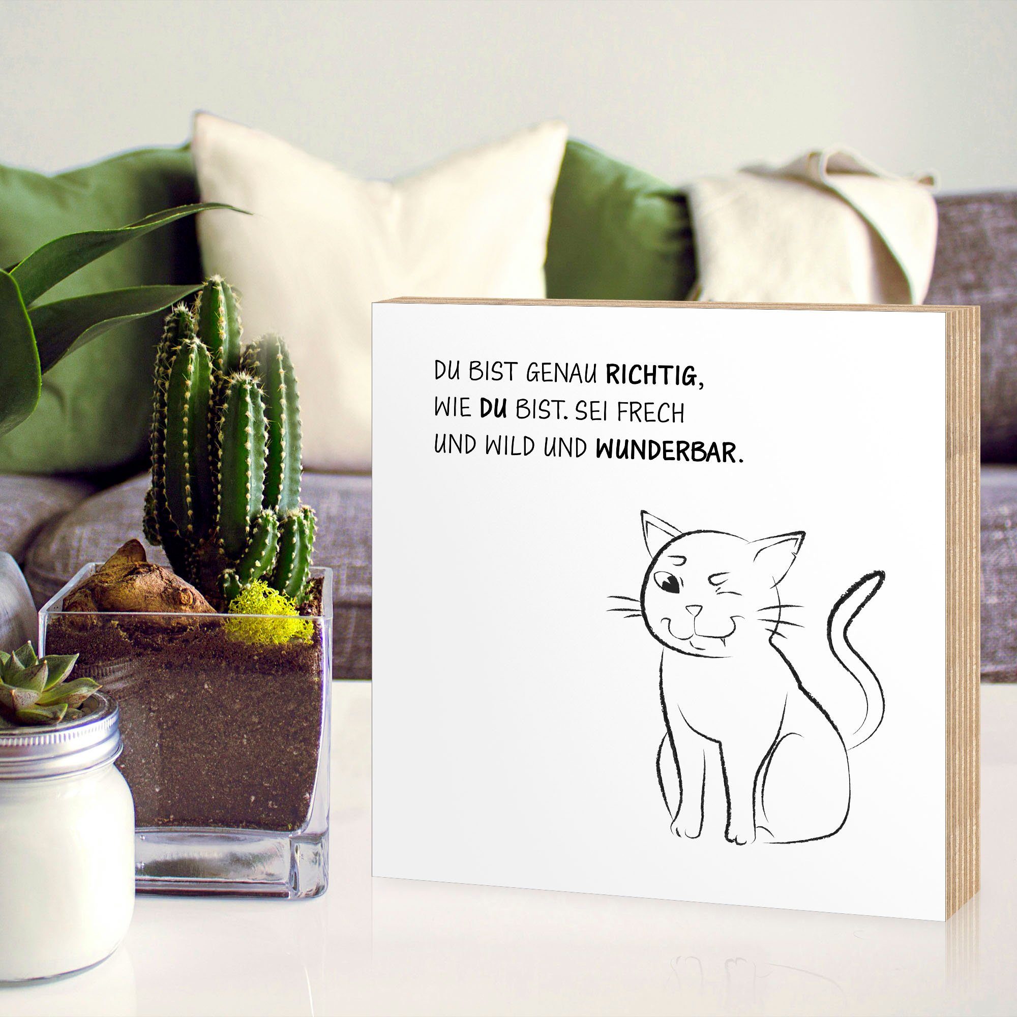 Artland Artprint op hout Kat