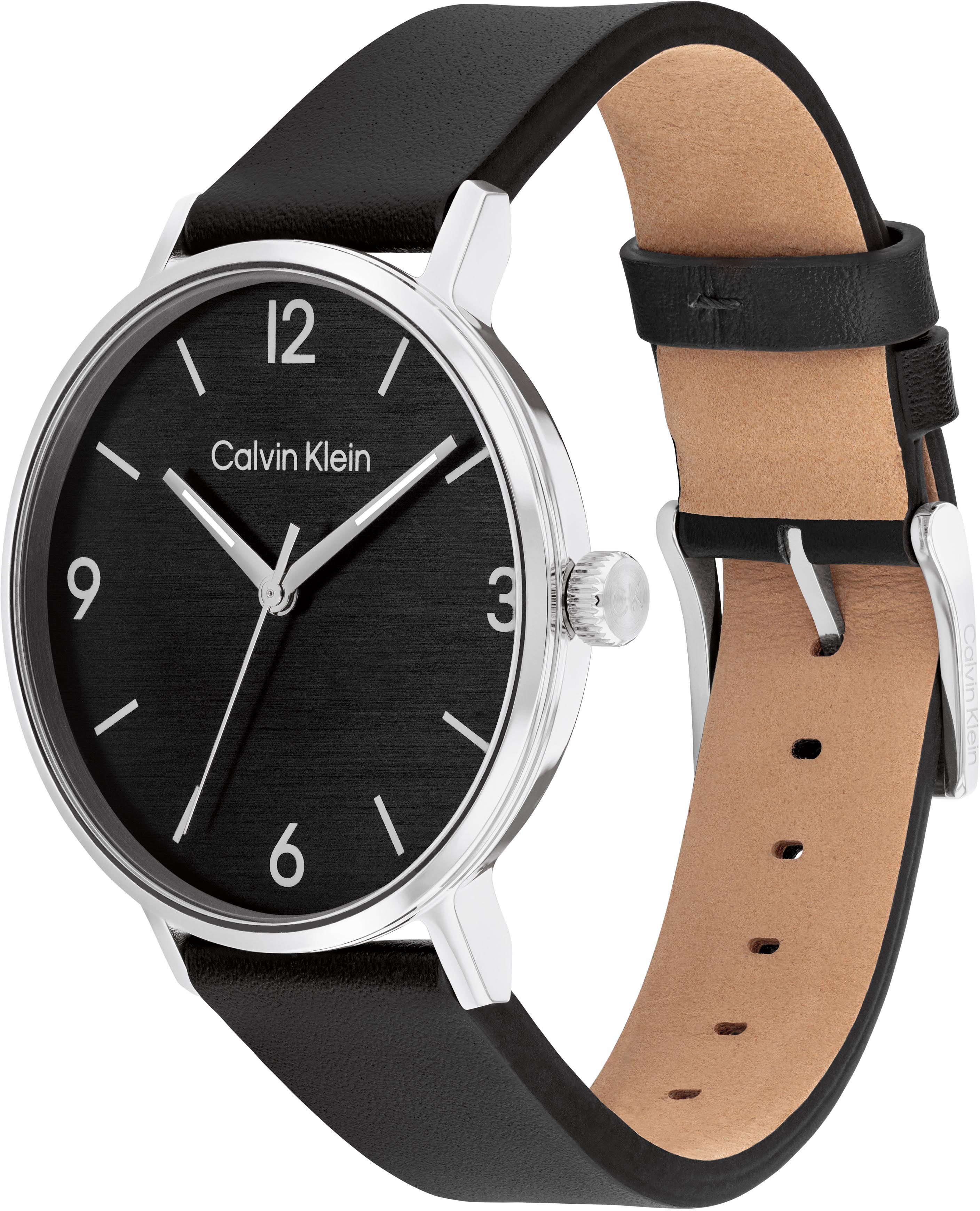 Calvin Klein Kwartshorloge Modern Polshorloge, herenhorloge, leren band, mineraalglas, analoog