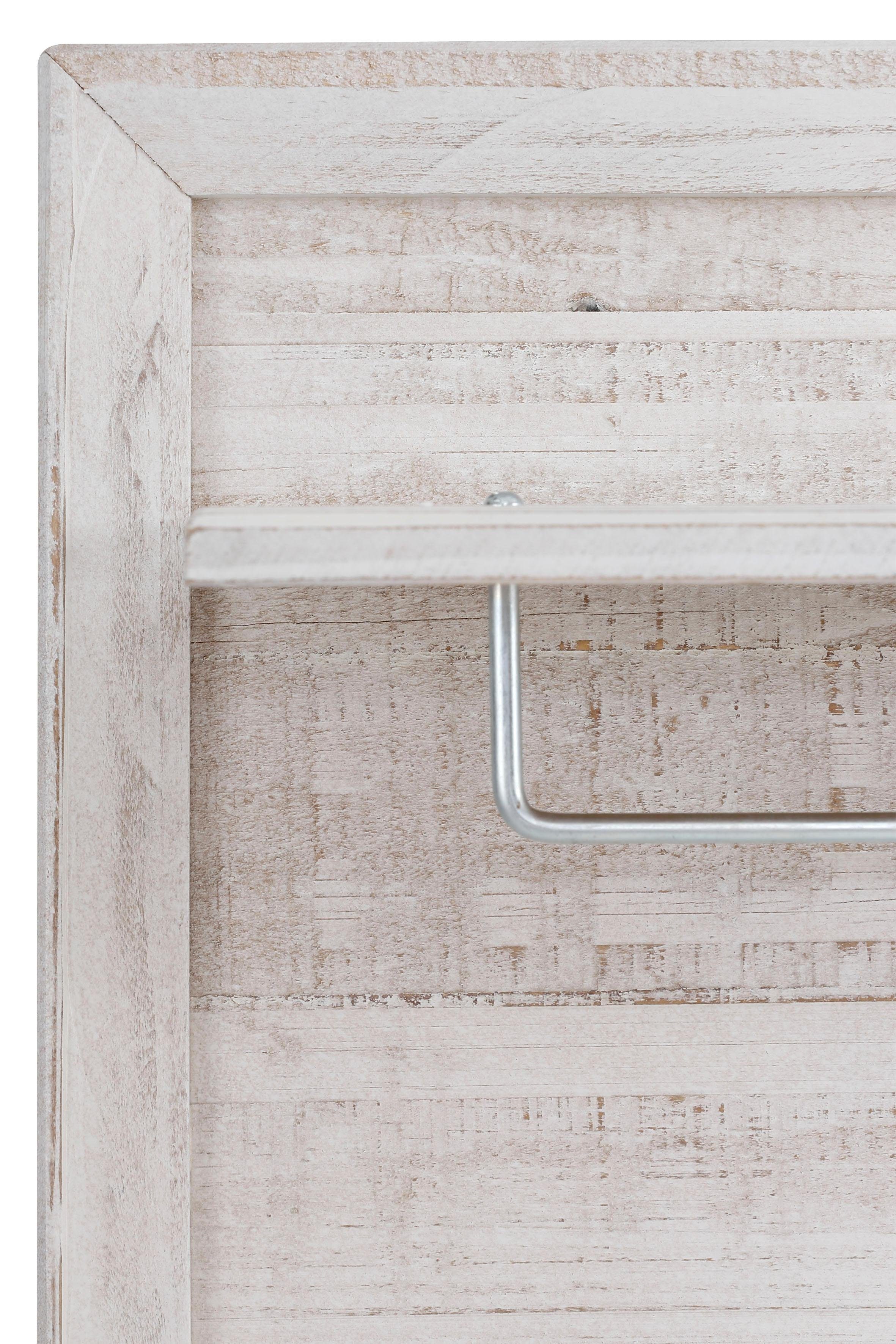 Home affaire Kapstokpaneel Auckland met 1 metalen stang en 5 haken, van massief hout, breedte 60 cm