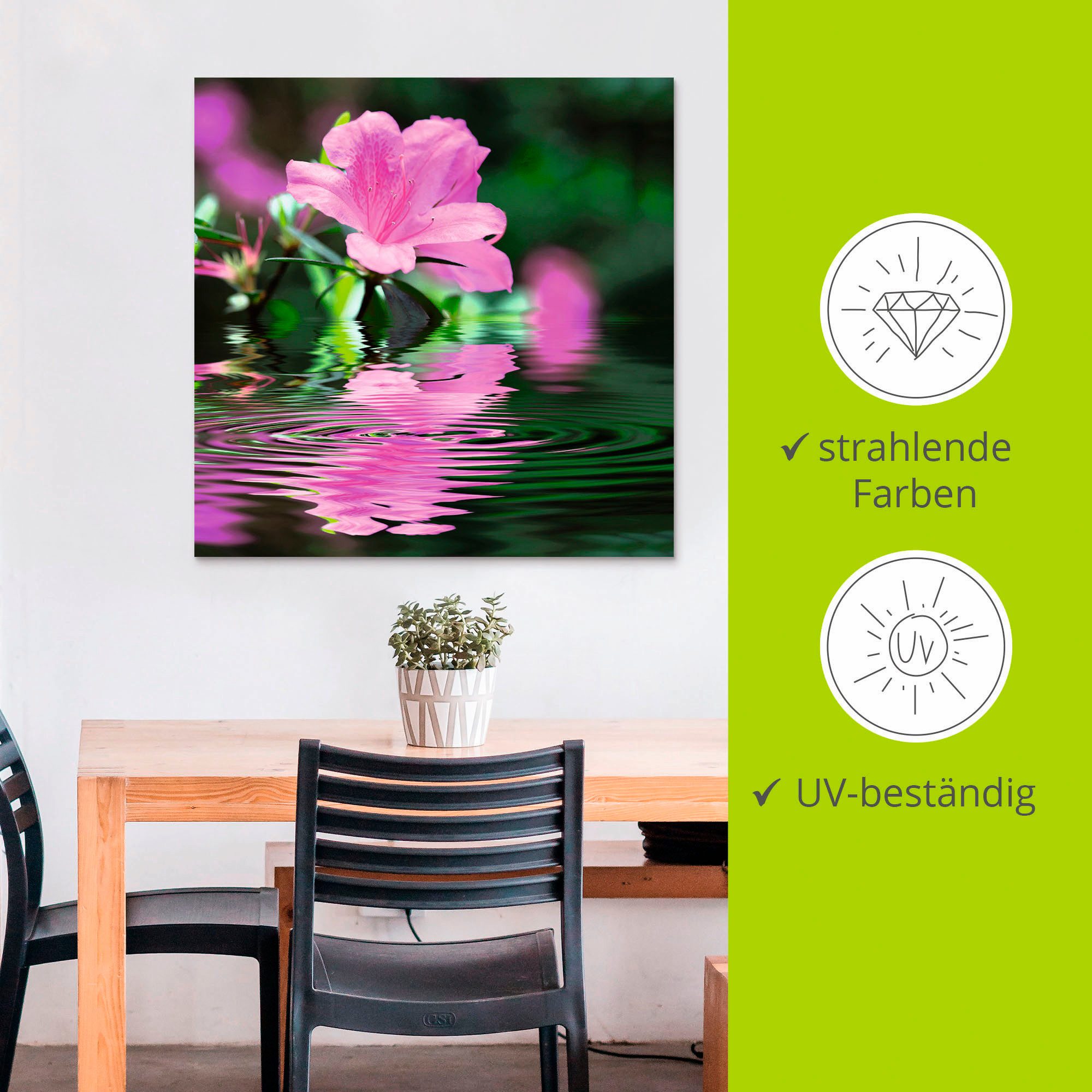 Artland Artprint Azalee als artprint van aluminium, artprint voor buiten, artprint op linnen in verschillende maten