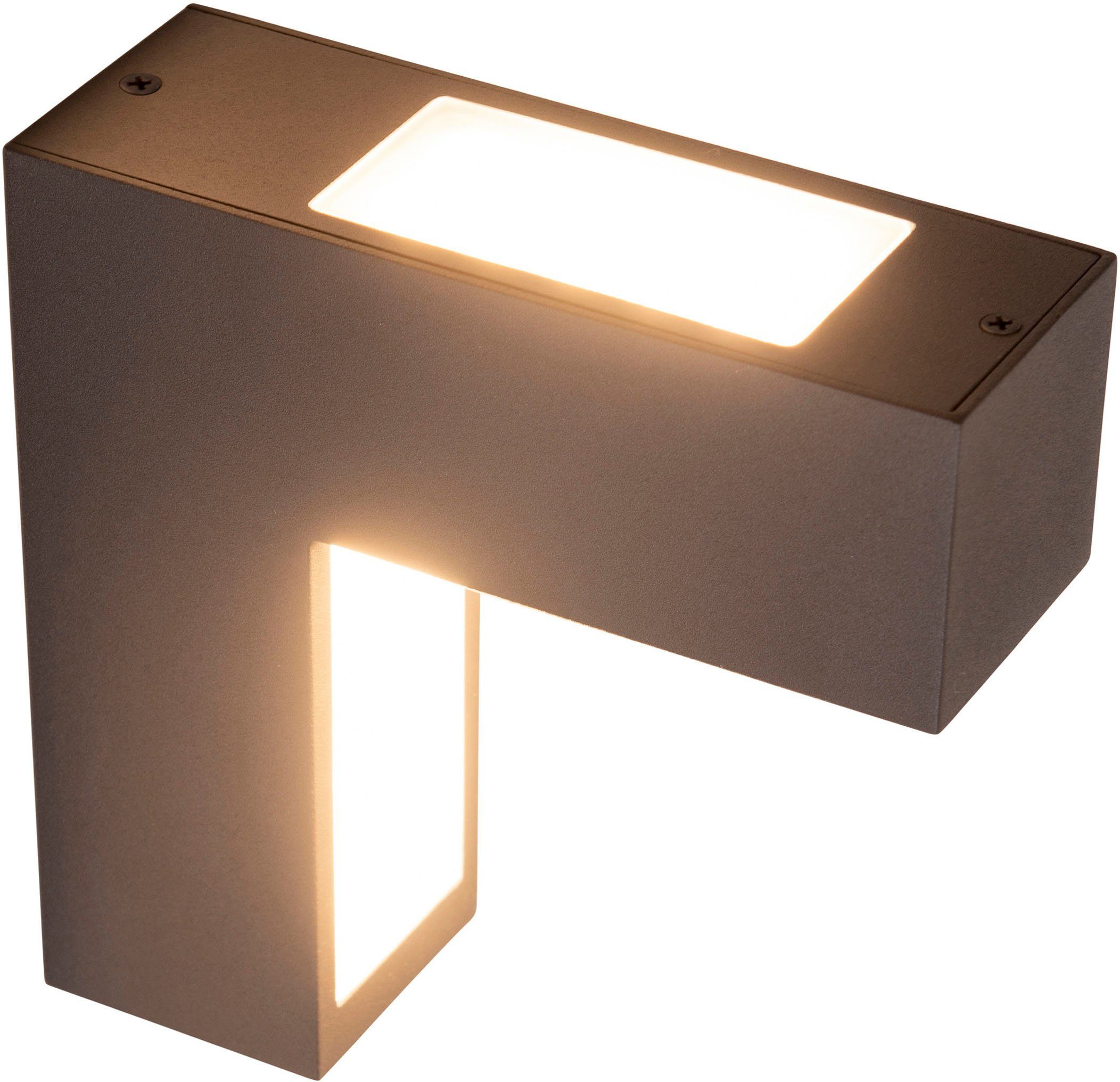 näve Ledwandlamp voor buiten Angus antraciet/opaal up/downlight incl. led ip 54 neutraalwit licht (1 stuk)