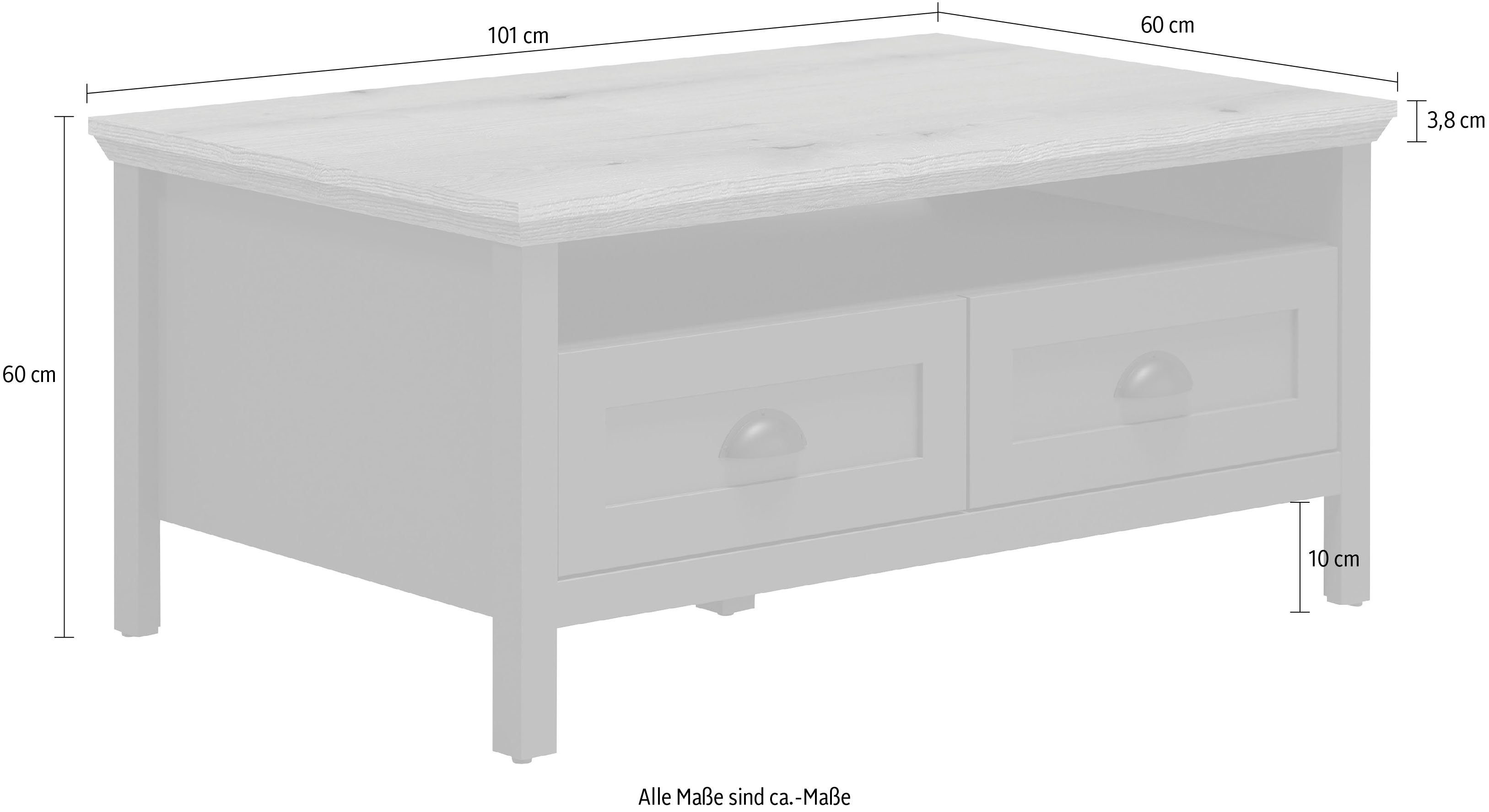 Home affaire Salontafel Vienna Salontafel met 2 lades en opbergruimte - (B/D/H) 101/60/45 cm (1 stuk)