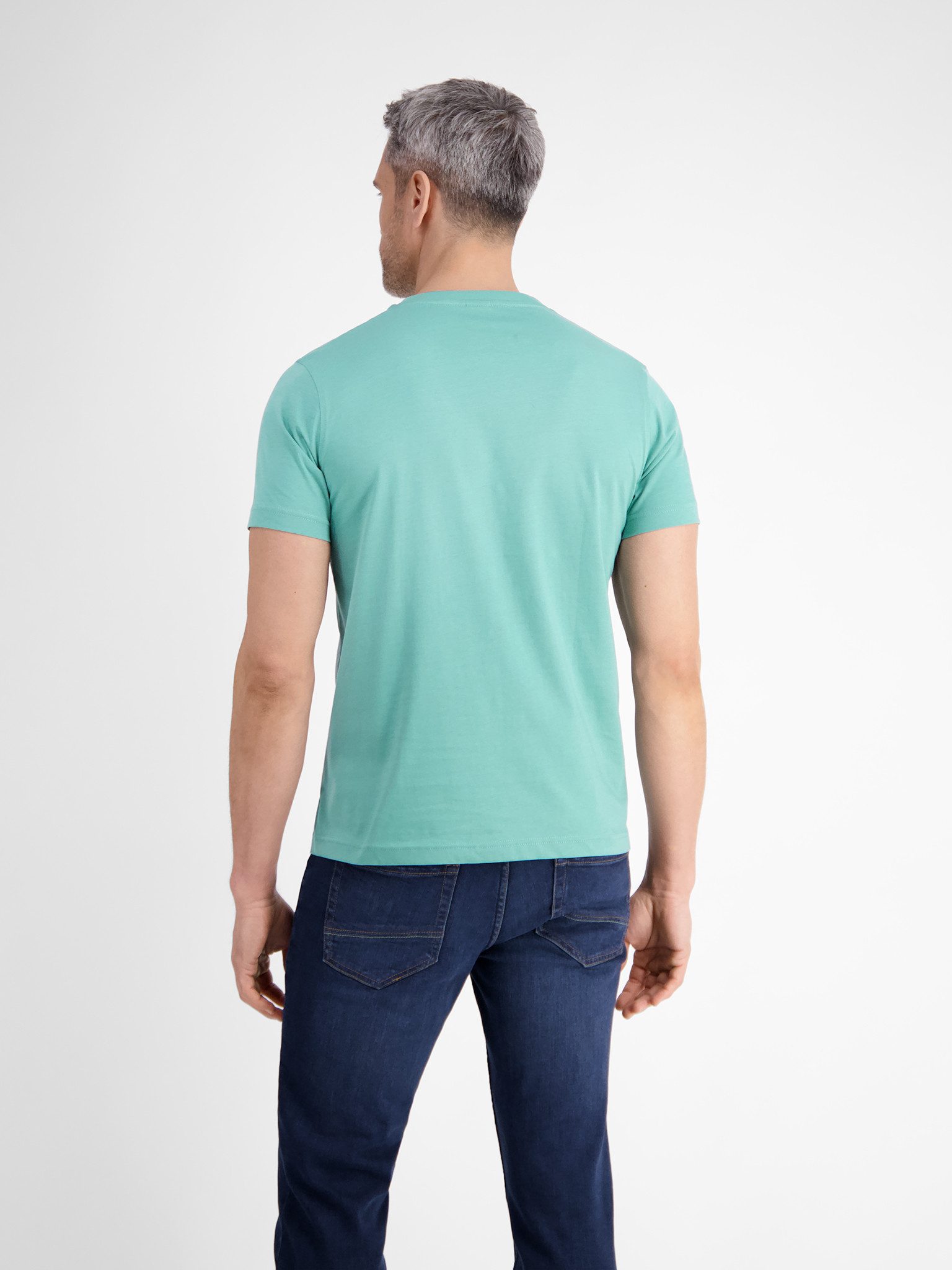 Lerros Shirt met ronde hals met geborduurd logo