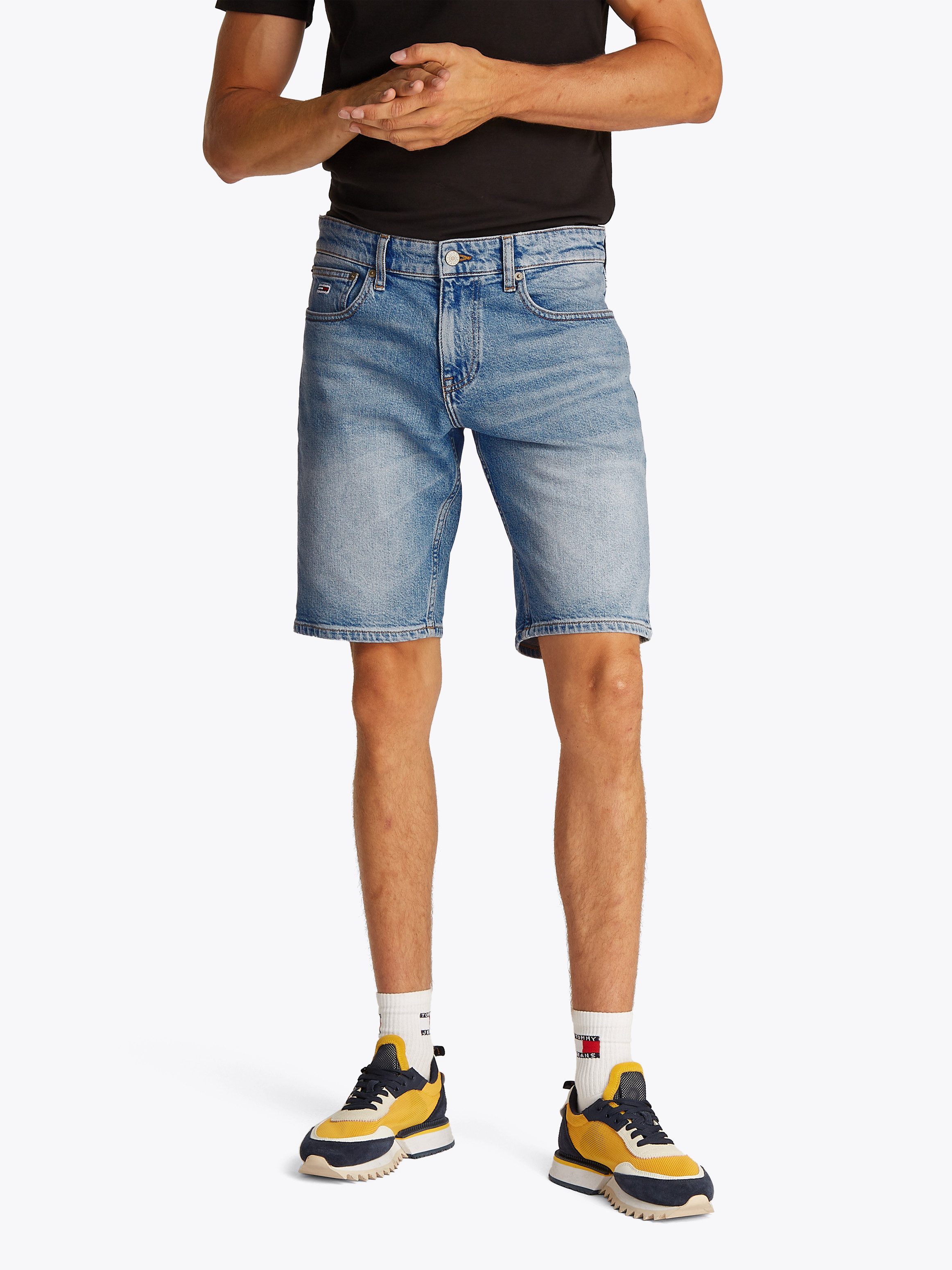 TOMMY Jeansshort SCANTON SHORT Met riemlussen heren korte spijkerbroek maat 30 blauw