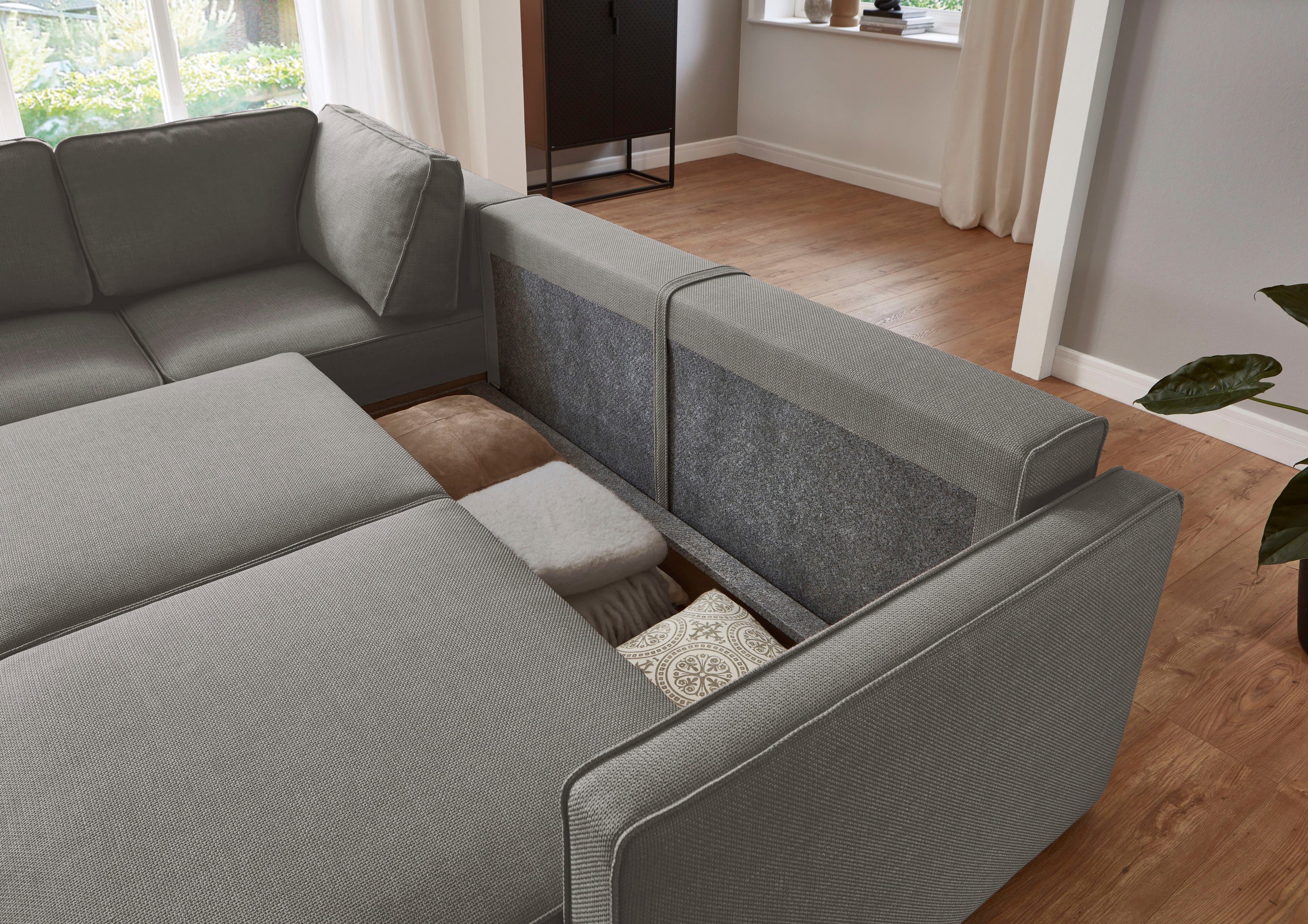ATLANTIC home collection Slaapbank Chill Hoekbank met slaapfunctie en bedlade