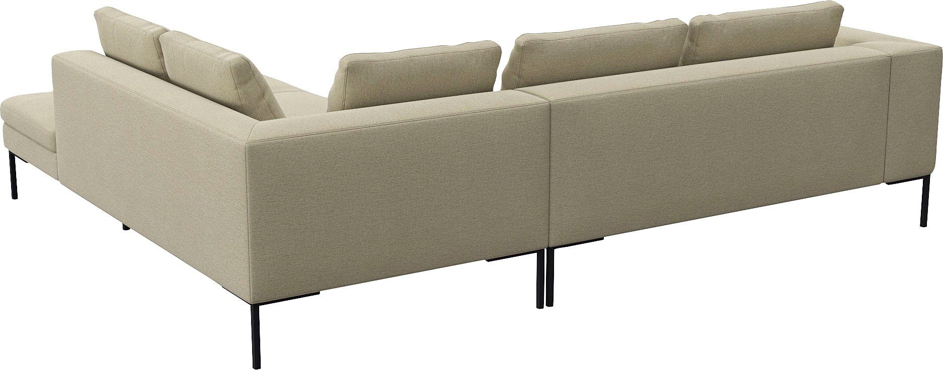 FLEXLUX Hoekbank Loano, supercomfortabel zitcomfort door koudschuim in de zitting moderne bank, vrij in de ruimte te plaatsen, losse kussens, l-vorm