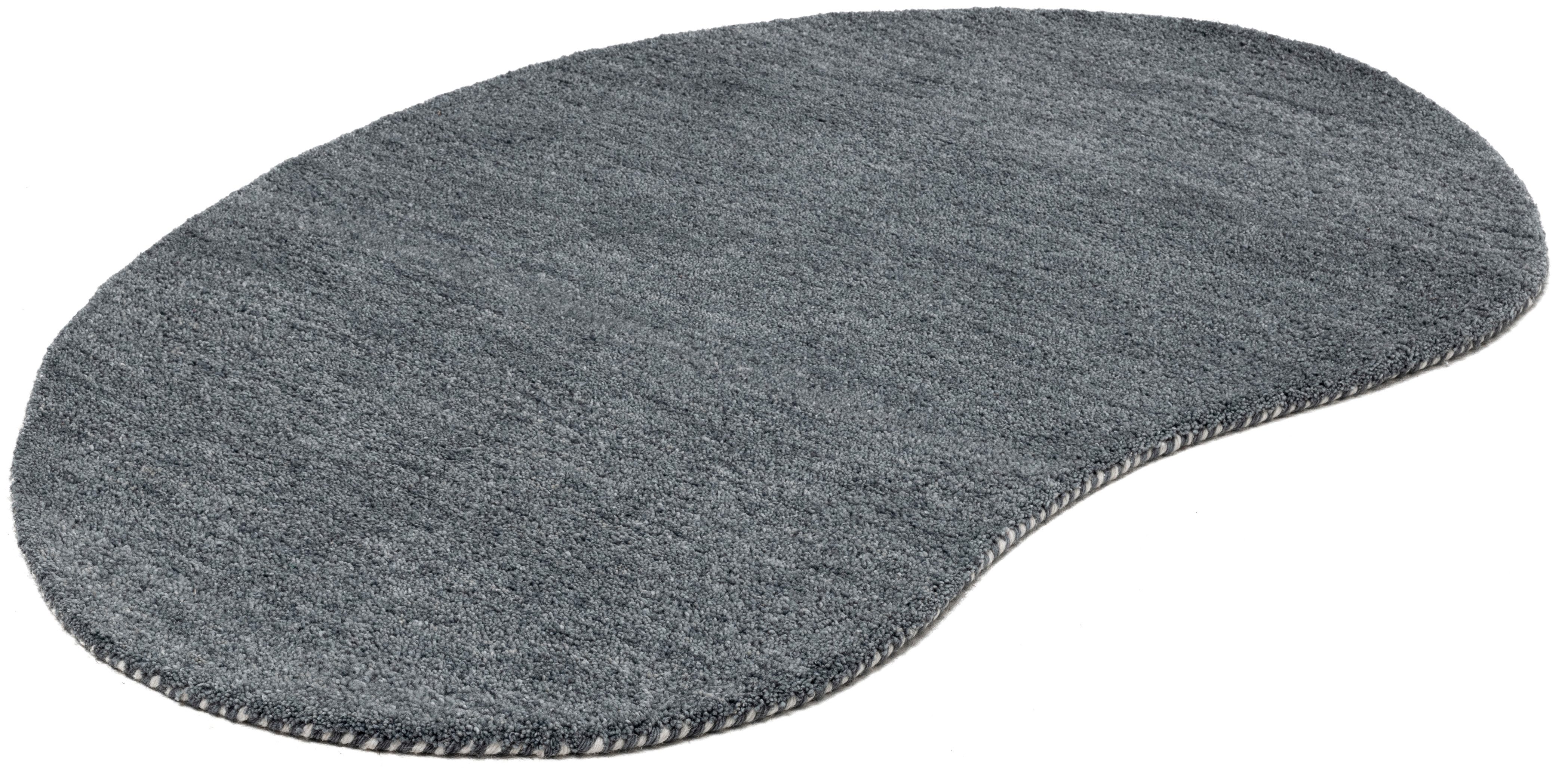 THEKO Wollen kleed Gabbeh uni, Handgeweven vloerkleed, mêlee, zuivere wol, met de hand geweven